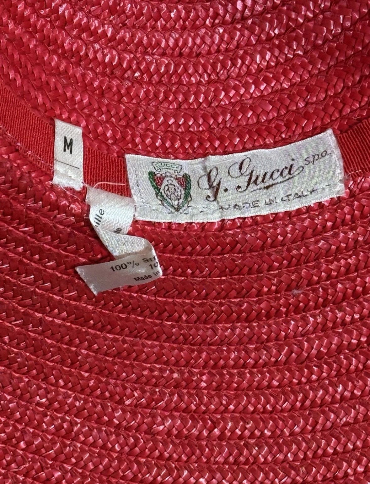 Gucci Vintage 90s Gucci Straw Hat Red Womens Size M Made In Italy Size ONE SIZE - 7 Thumbnail