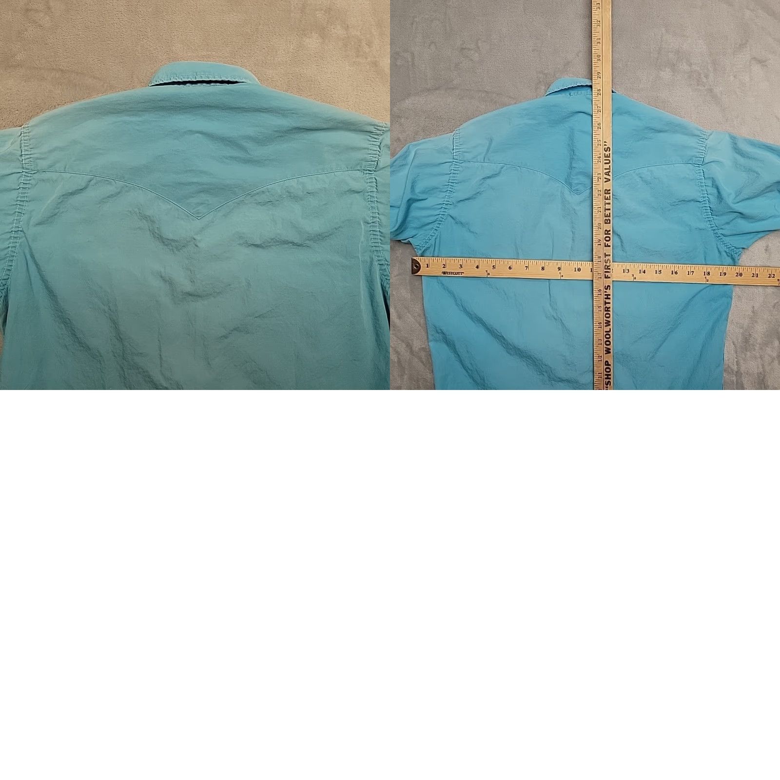 Vintage VINTAGE Western Pearl Snap Shirt Men 14.5 Teal Long Sleeve Sawtooth Pocket Yoked Size US M / EU 48-50 / 2 - 8 Thumbnail