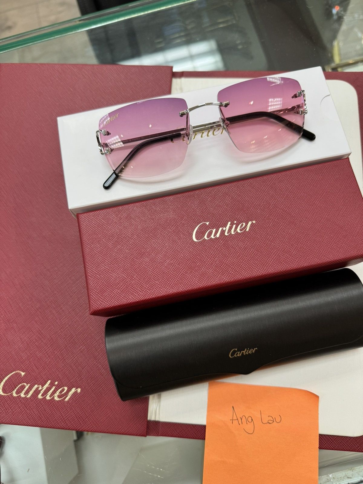 Cartier Cartier Platinum Big C with Custom Sunset Lenses Sunglasses Size ONE SIZE - 1 Thumbnail