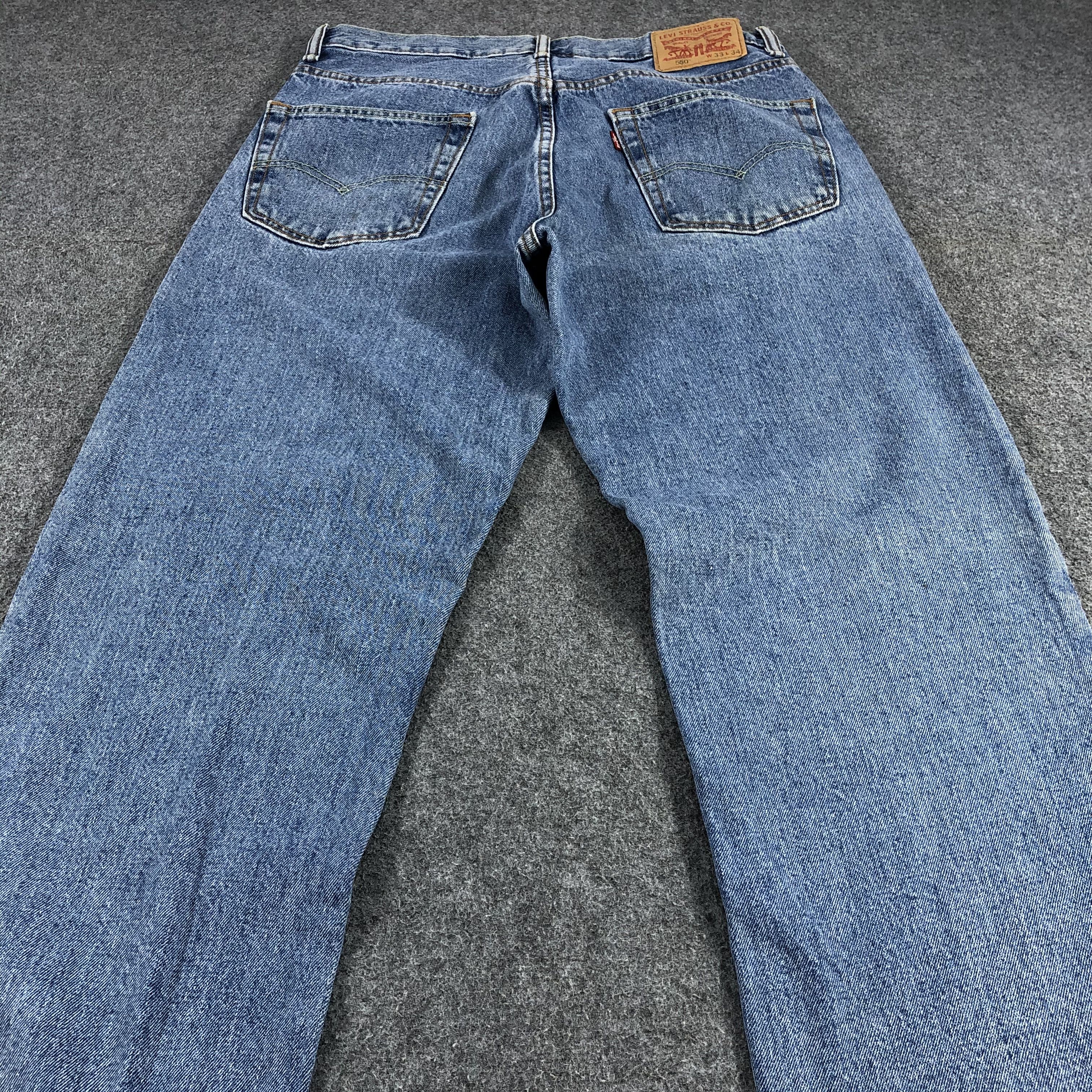 Levi's Vintage Levi's 550 Jeans Faded Blue Denim KJ414 Size US 33 - 4 Thumbnail