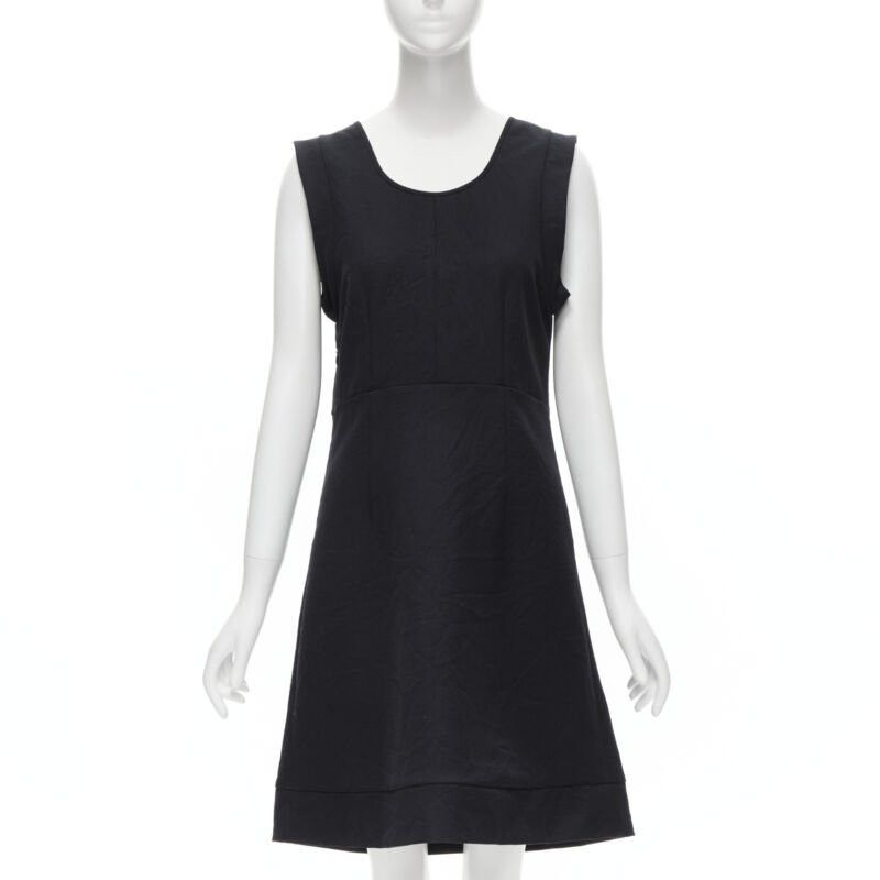 Marni MARNI navy blue crinkled scoop neck boxy dress IT42 S Size M / US 6-8 / IT 42-44 - 1 Thumbnail