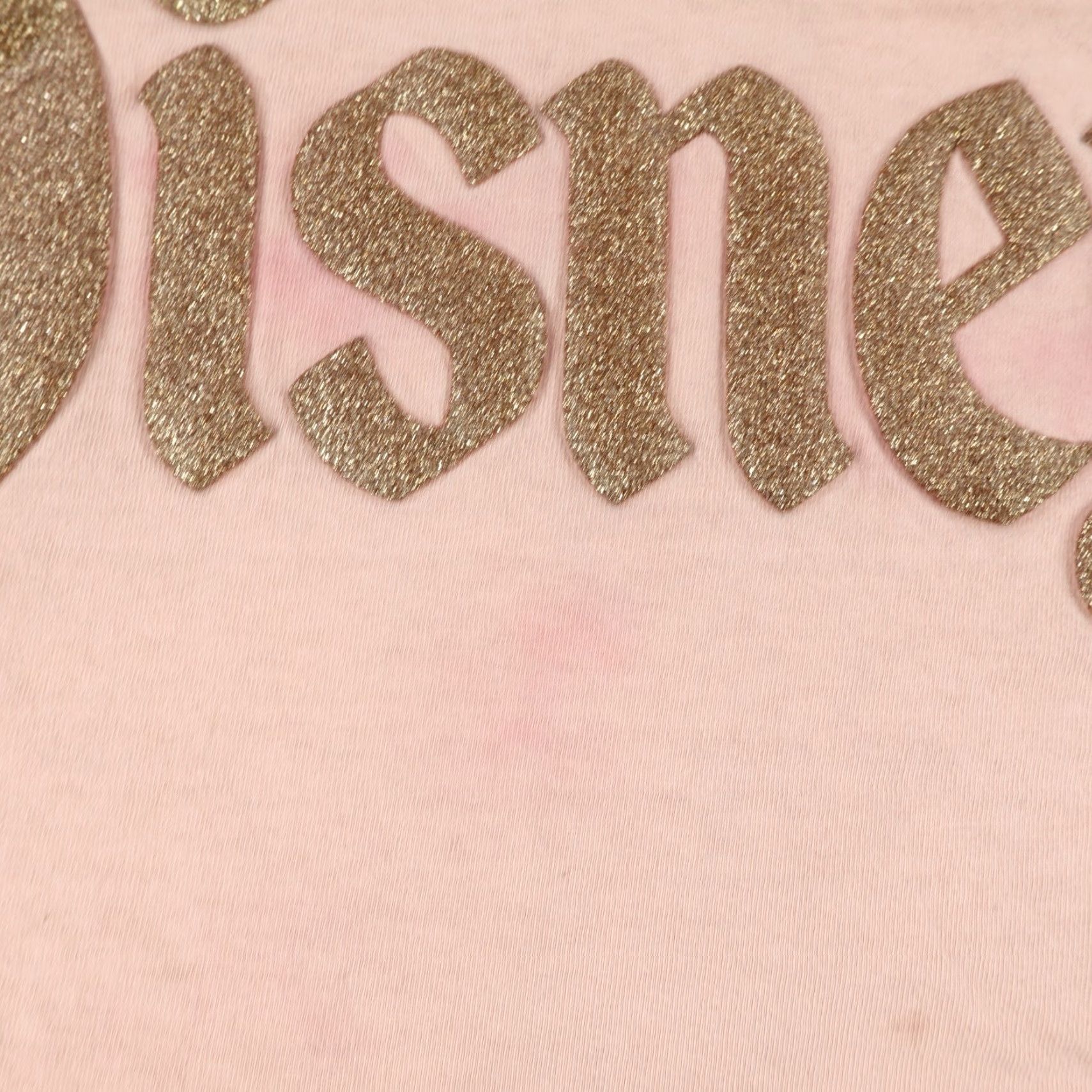 Disney Disney Shirt Womens Large Pink Spirit Jersey Cropped Tee Sparkly Puff Print Top Size L / US 10 / IT 46 - 6 Thumbnail