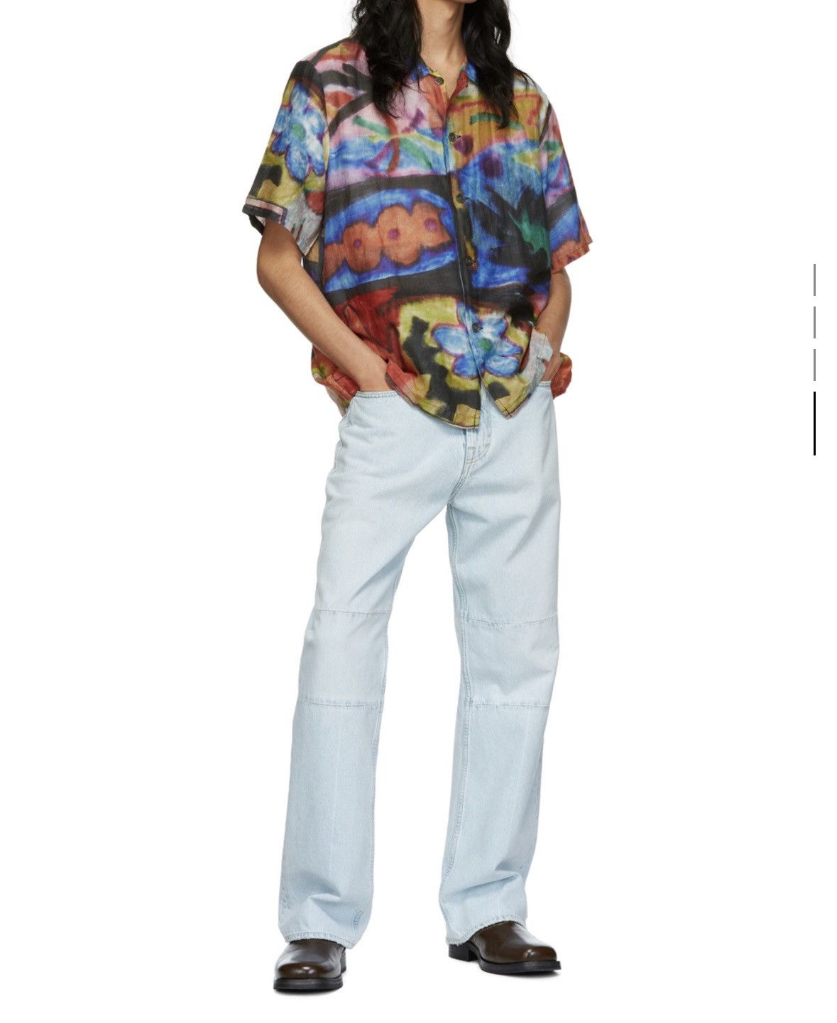 Our Legacy Our Legacy Multicolor Cotton Shirt Oversized Summer Art Tee Size US M / EU 48-50 / 2 - 9 Thumbnail
