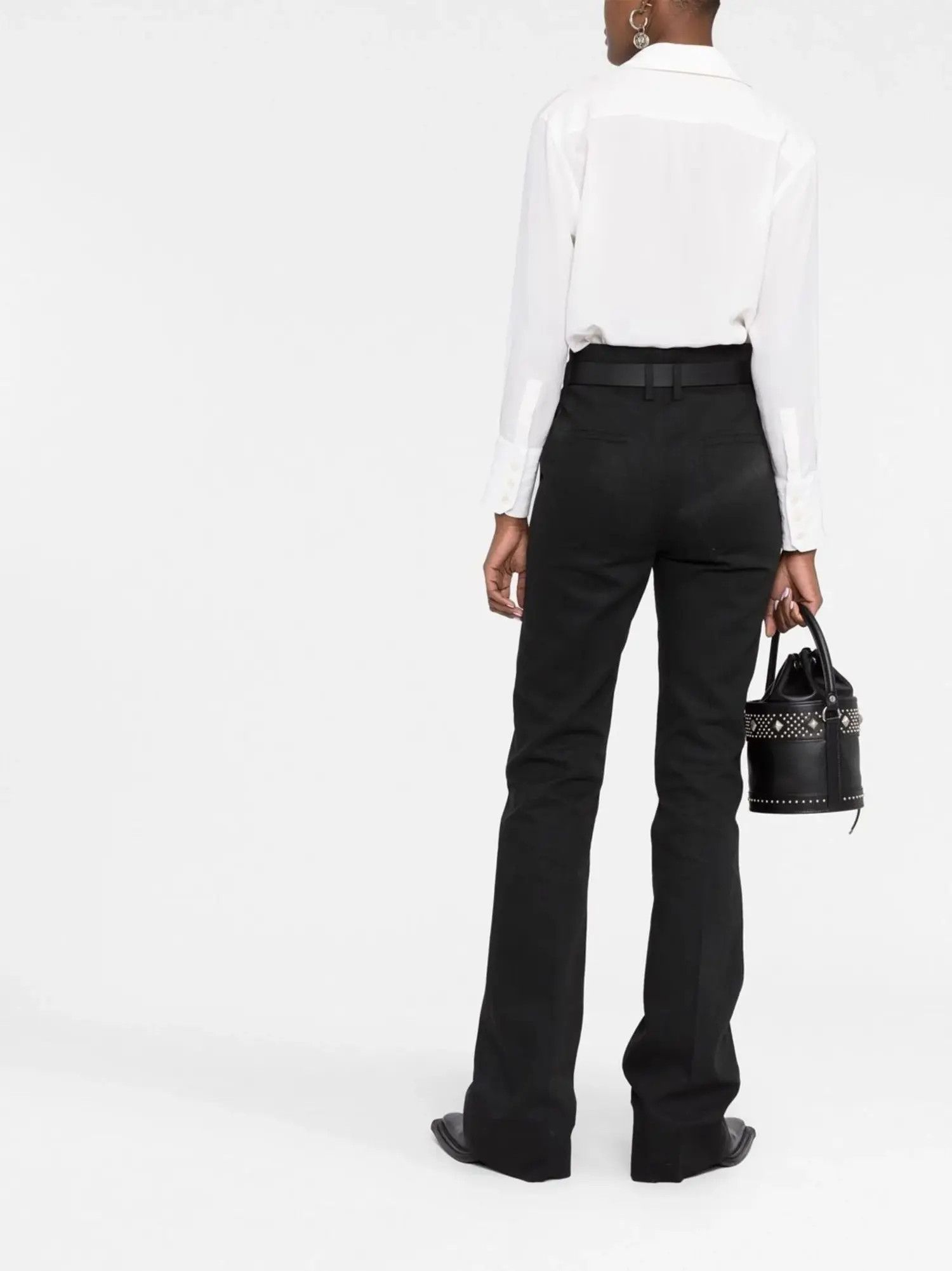 Saint Laurent Paris o1b1hav111224 High Waisted Jeans In Denim in Black Size 26" / US 2 / IT 38 - 5 Thumbnail