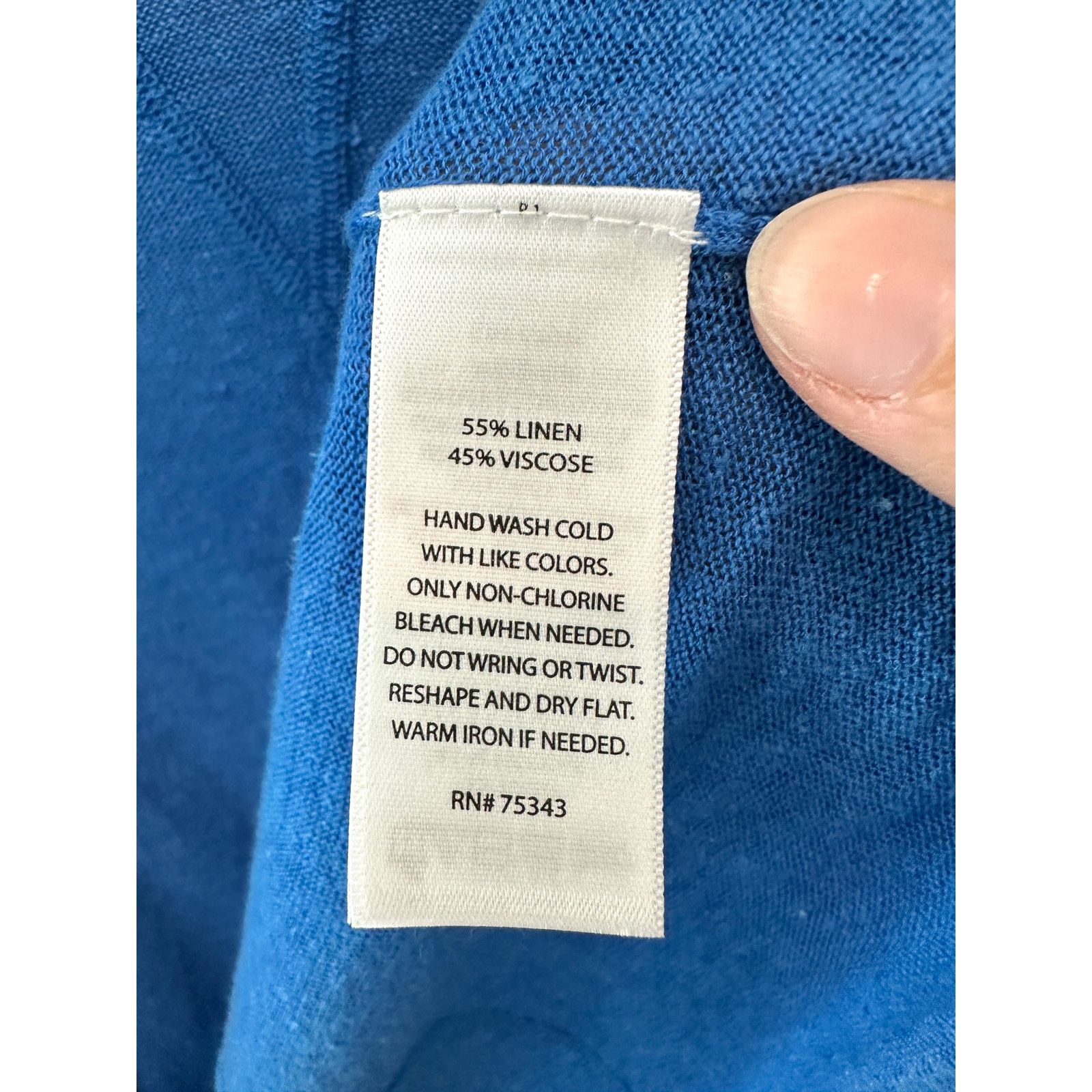 Other KENAR | Blue Linen Lightweight Open Front Waterfall Cardigan Size L / US 10 / IT 46 - 7 Thumbnail