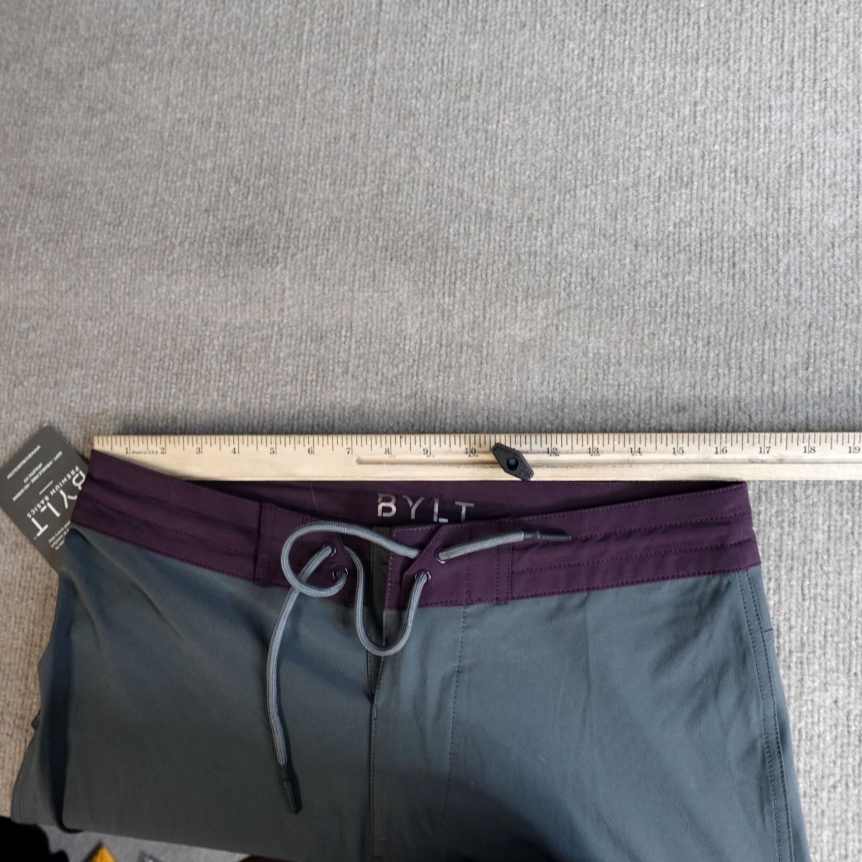 Vintage Bylt Mens Shorts Board Shorts Medium Gray Solid Drawstring NEW Size US 31 - 3 Thumbnail