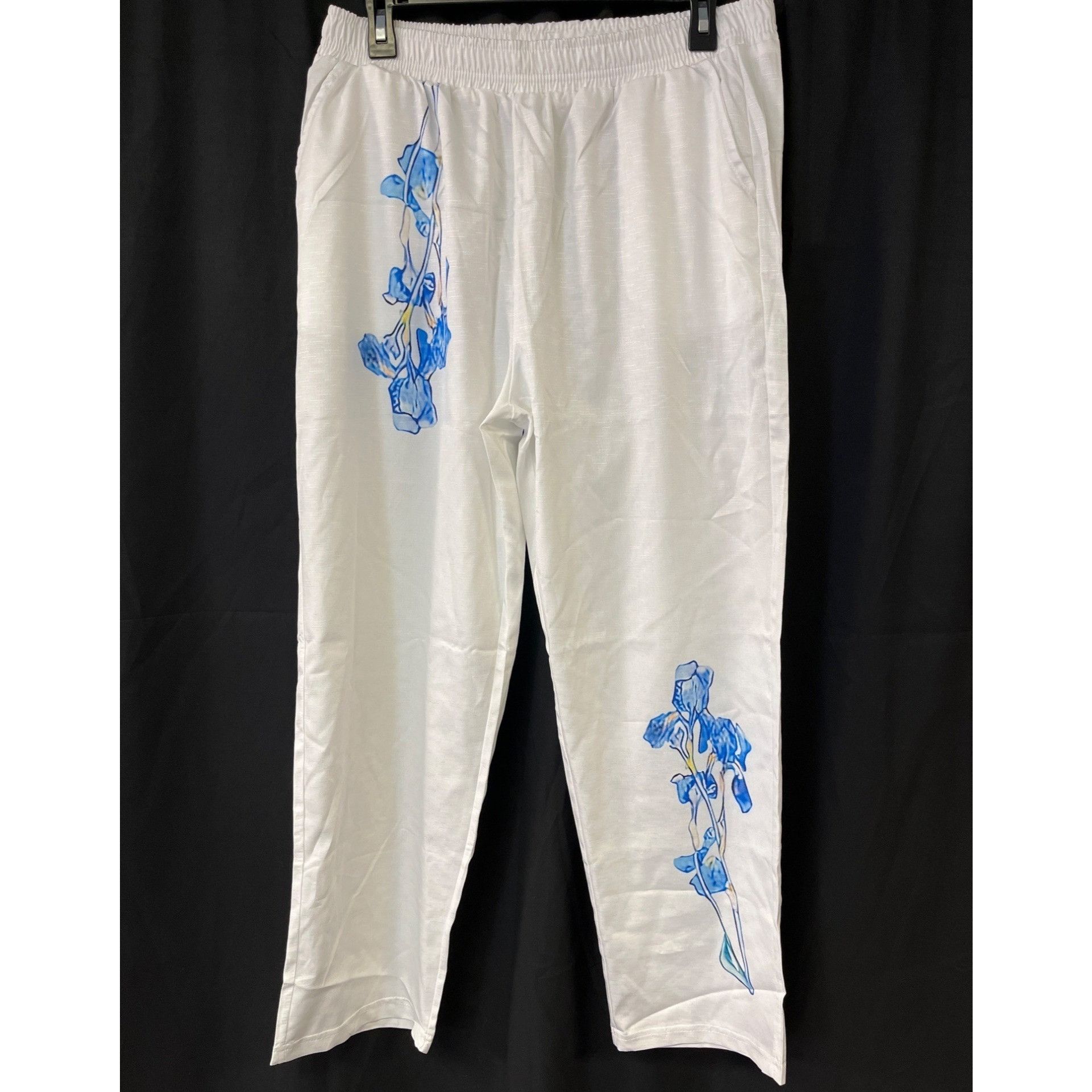 Other Unique Floral Women's White Pants/Trousers Sz XL SKU 4527 Size 34" / US 12 / IT 48 - 1 Thumbnail