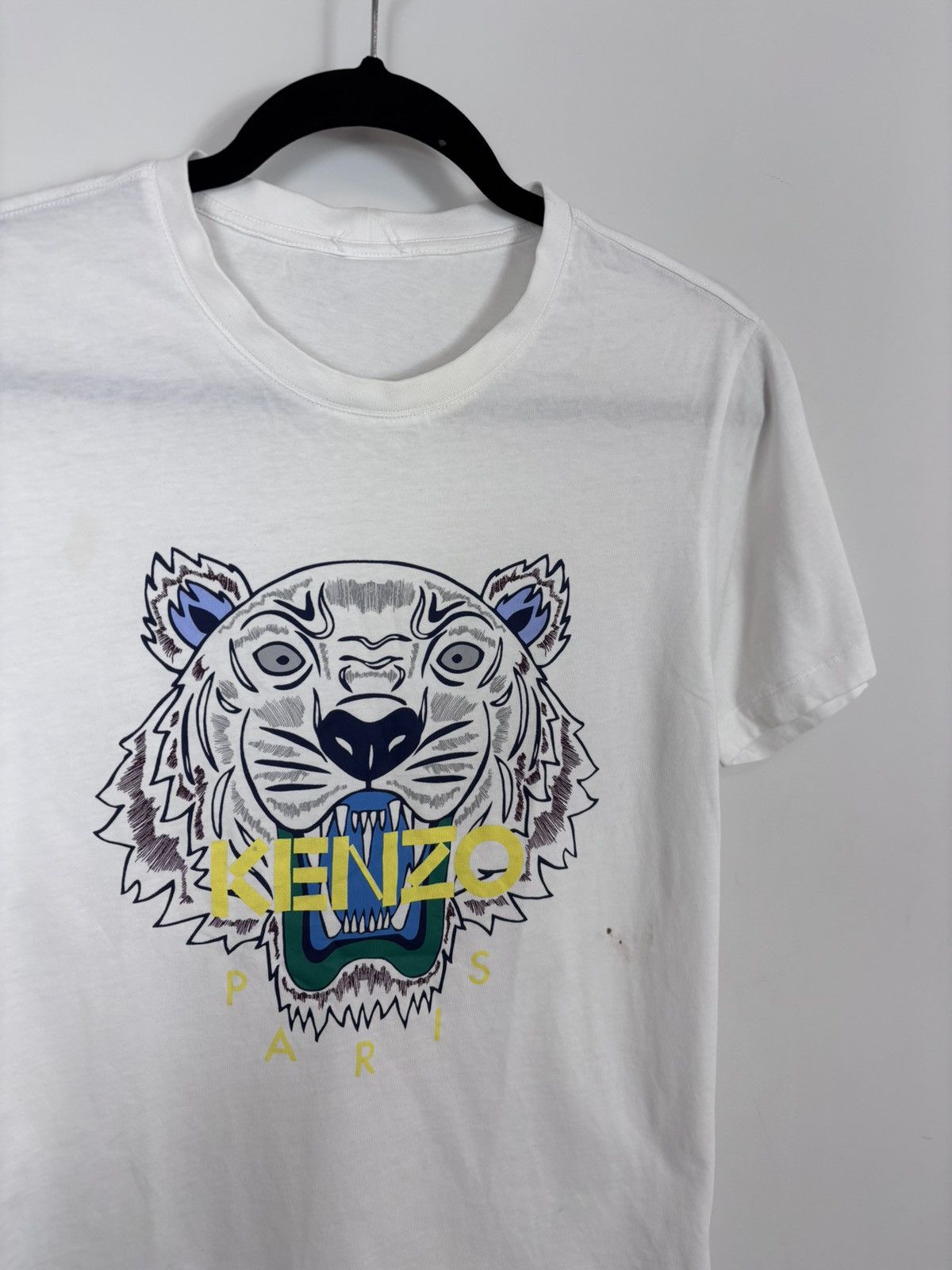 Kenzo Kenzo Paris Tiger Print Big Logo Men’s White T-Shirt Tee Size US S / EU 44-46 / 1 - 3 Thumbnail