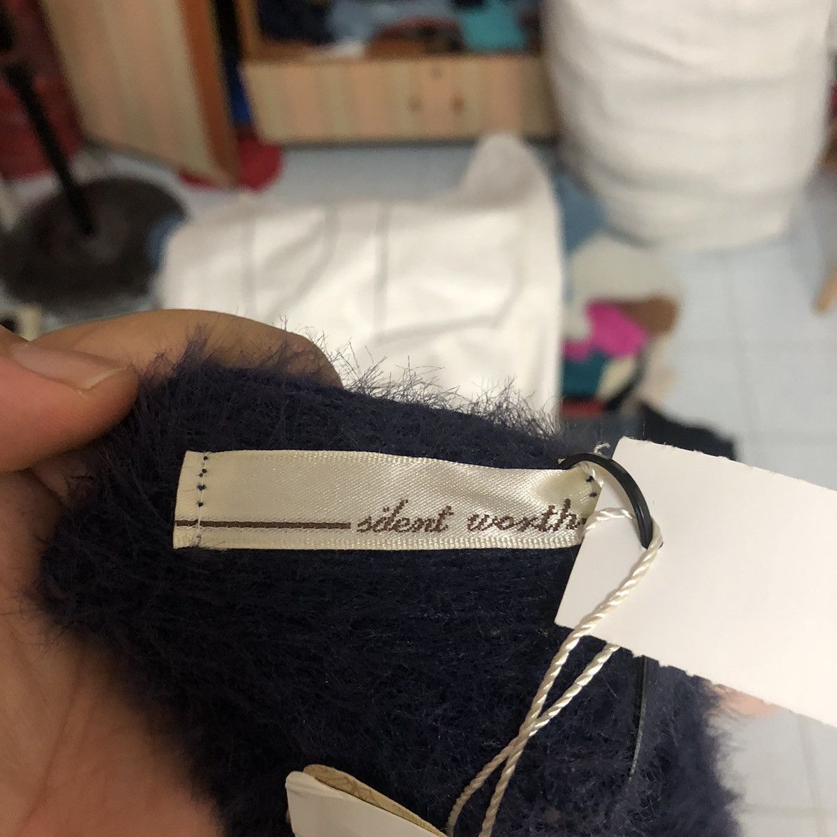 Japanese Brand DL Silent Worth fur shaggy mohair Black Knitwear #C363 Size M / US 6-8 / IT 42-44 - 15 Thumbnail