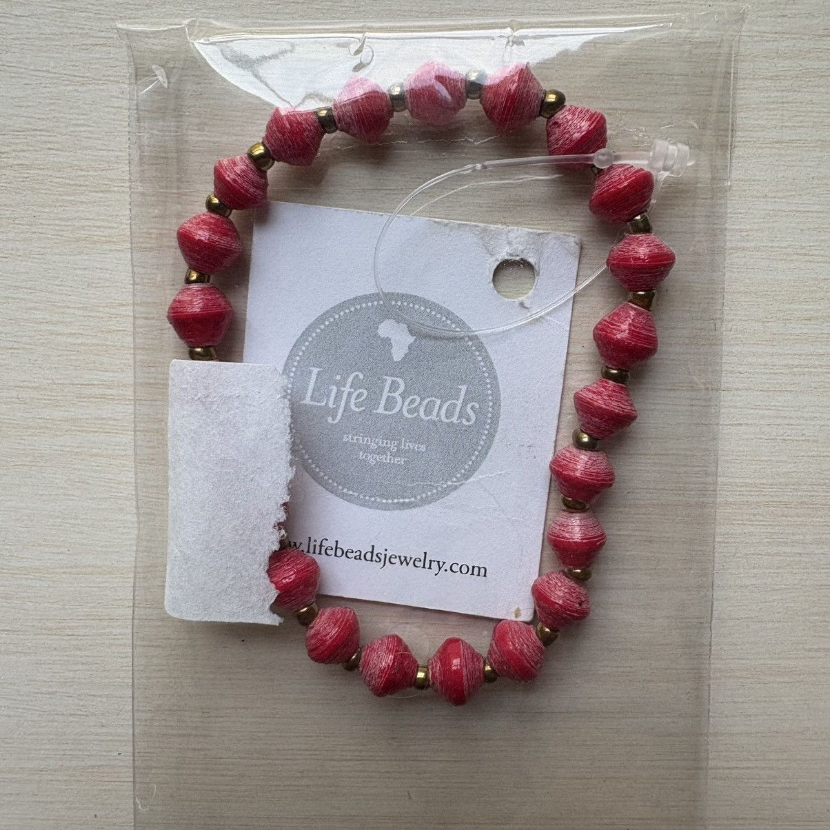 Other Handmade Pink & Gold Beaded Bracelet Size ONE SIZE - 2 Thumbnail