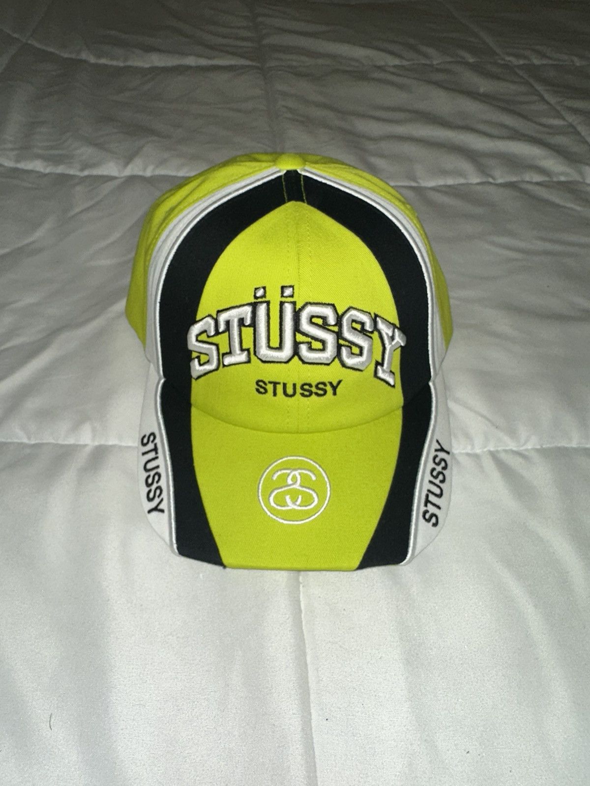 image of Stussy Souvenir Low Pro Cap in Lime Green, Men's
