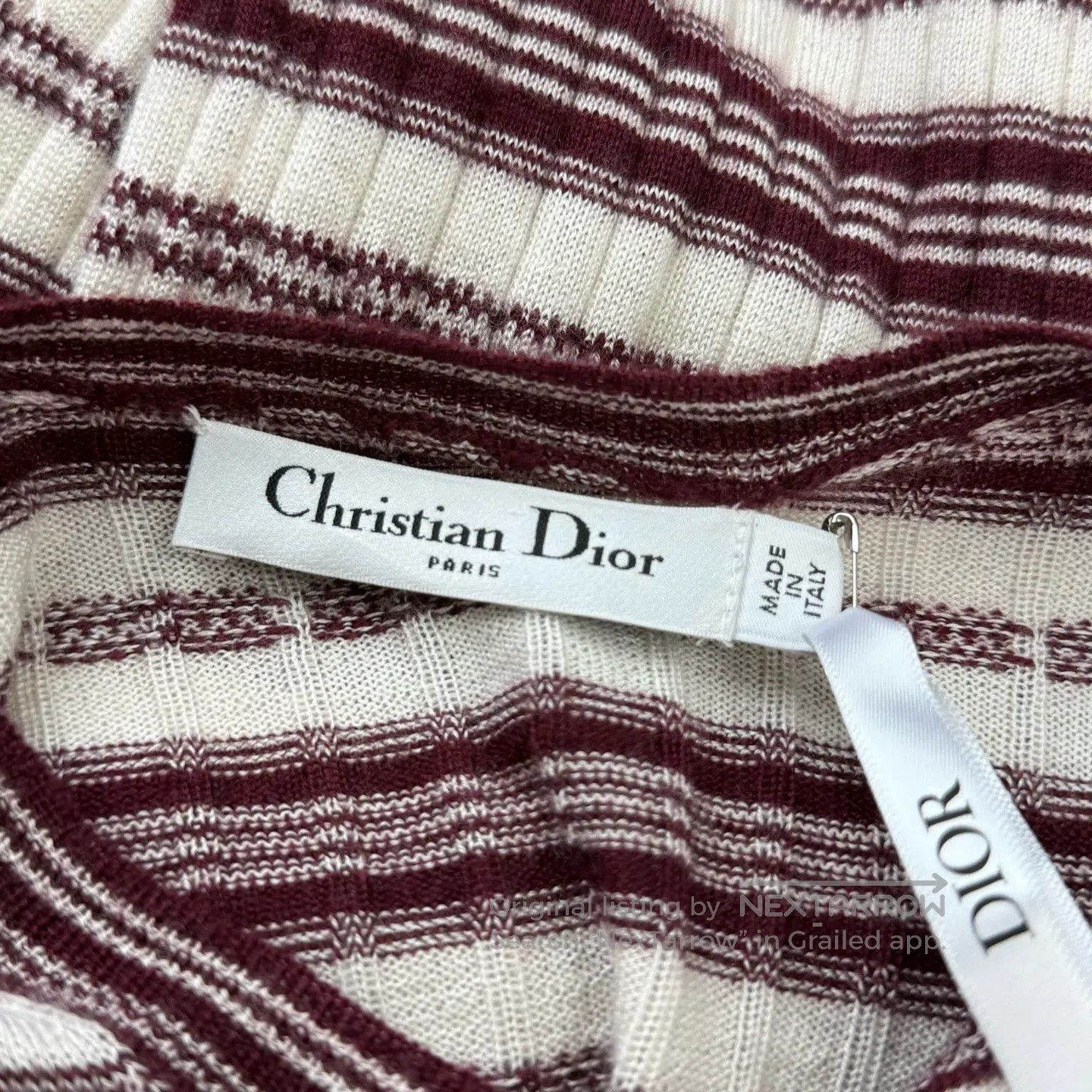 Dior Dior Striped Little Bee Embroidered Knit Top| Size XXS / US 00 / IT 34 - 4 Thumbnail