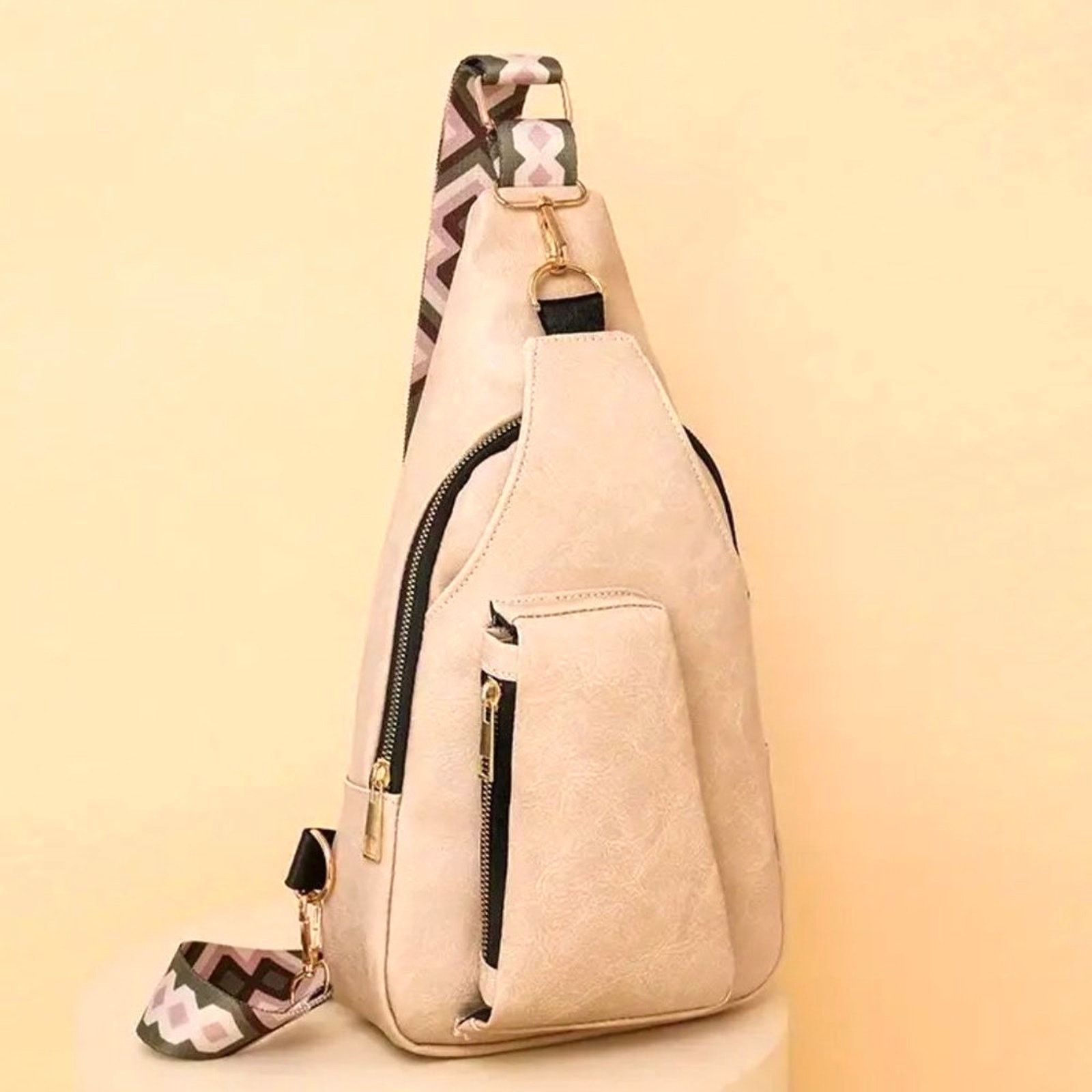 Other Vintage Bohemian Crossbody Bag - Beige Size ONE SIZE - 2 Thumbnail