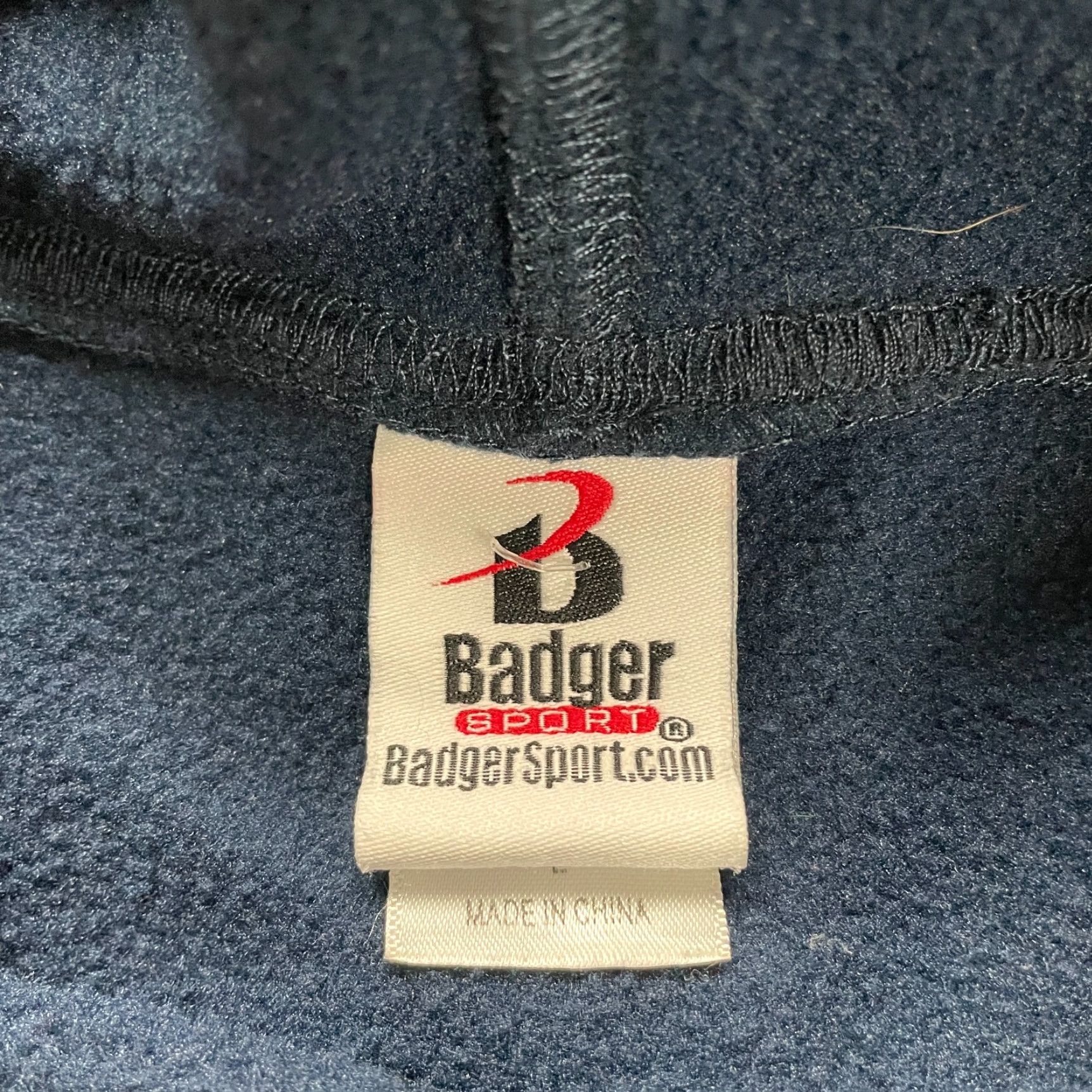 Vintage Badger Hoodie Pullover Sweatshirt Mens Large Blue Camouflage Logo Fleece Graphic Shirt Size US L / EU 52-54 / 3 - 5 Thumbnail