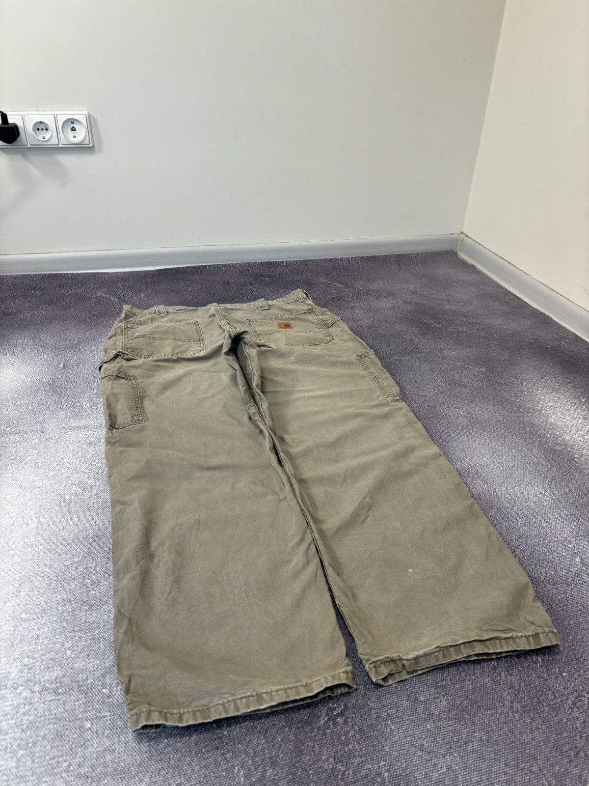 Carhartt Vintage Carhartt Dungaree Fit Khaki Baggy Carpenter Pants Size US 36 / EU 52 - 4 Thumbnail