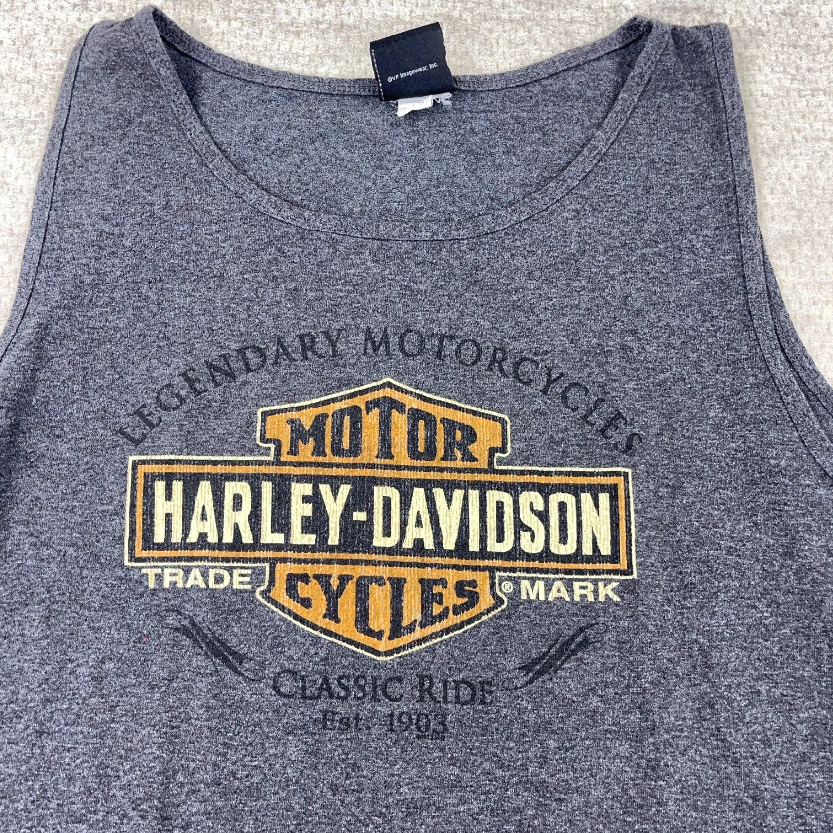 Harley Davidson Harley-Davidson Graphic Tank Top Men XL Gray Biker Eagle Flames 80s Motorcycles Size US XL / EU 56 / 4 - 4 Thumbnail