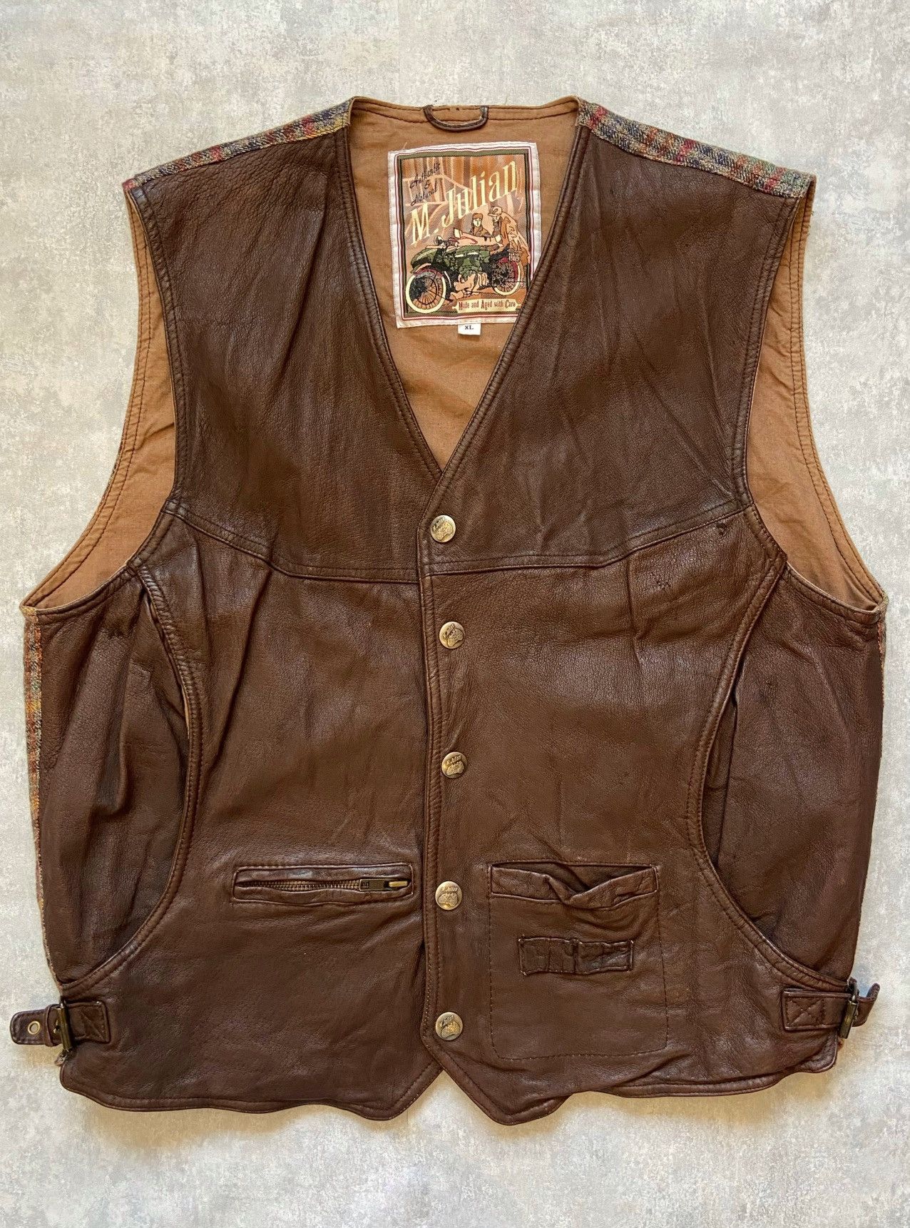 Genuine Leather × M. Julian × Vintage Vintage M.Julian Leather Vest Size US XL / EU 56 / 4 - 1 Thumbnail