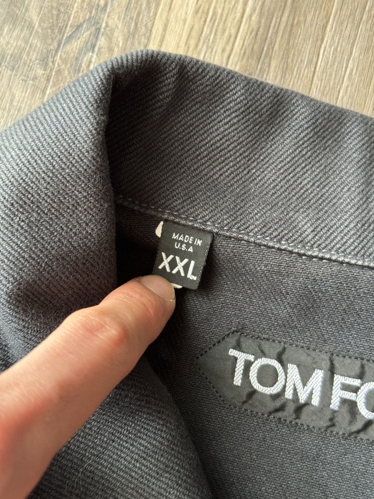 Tom Ford ⚫️ Tom Ford Graphite Black Japanese Denim Trucker Jacket Size US XXL / EU 58 / 5 - 8 Thumbnail