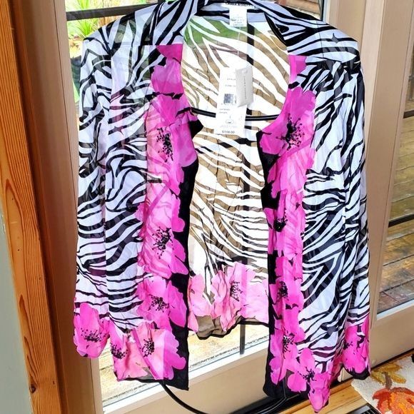 Laura Ashley Laura Ashley 100% Silk Floral Fantasy Sz. L Jacket Size L / US 10 / IT 46 - 1 Thumbnail