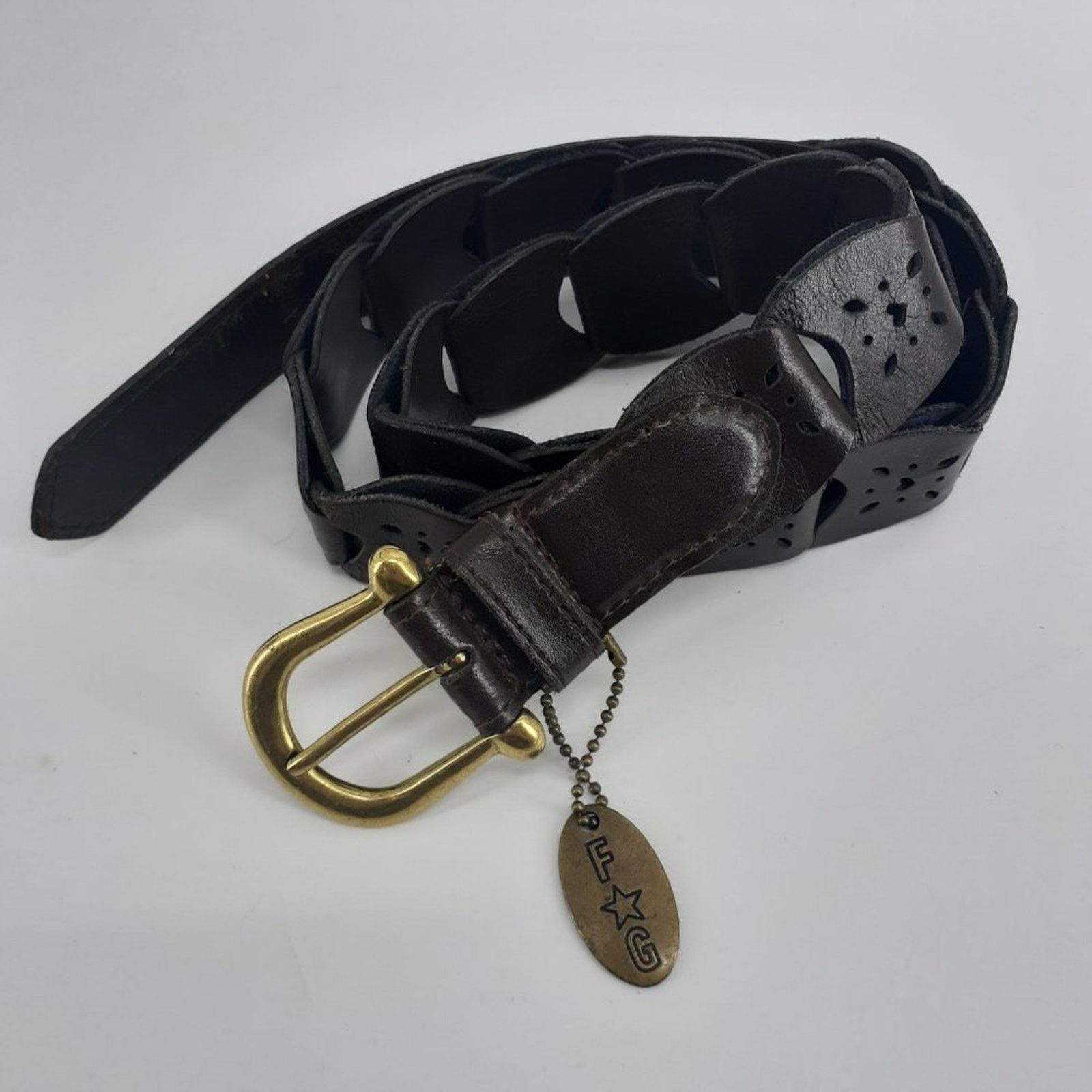 Faded Glory Faded Glory XL Dark Brown Genuine Leather Links Casual Y2K Size ONE SIZE - 9 Thumbnail