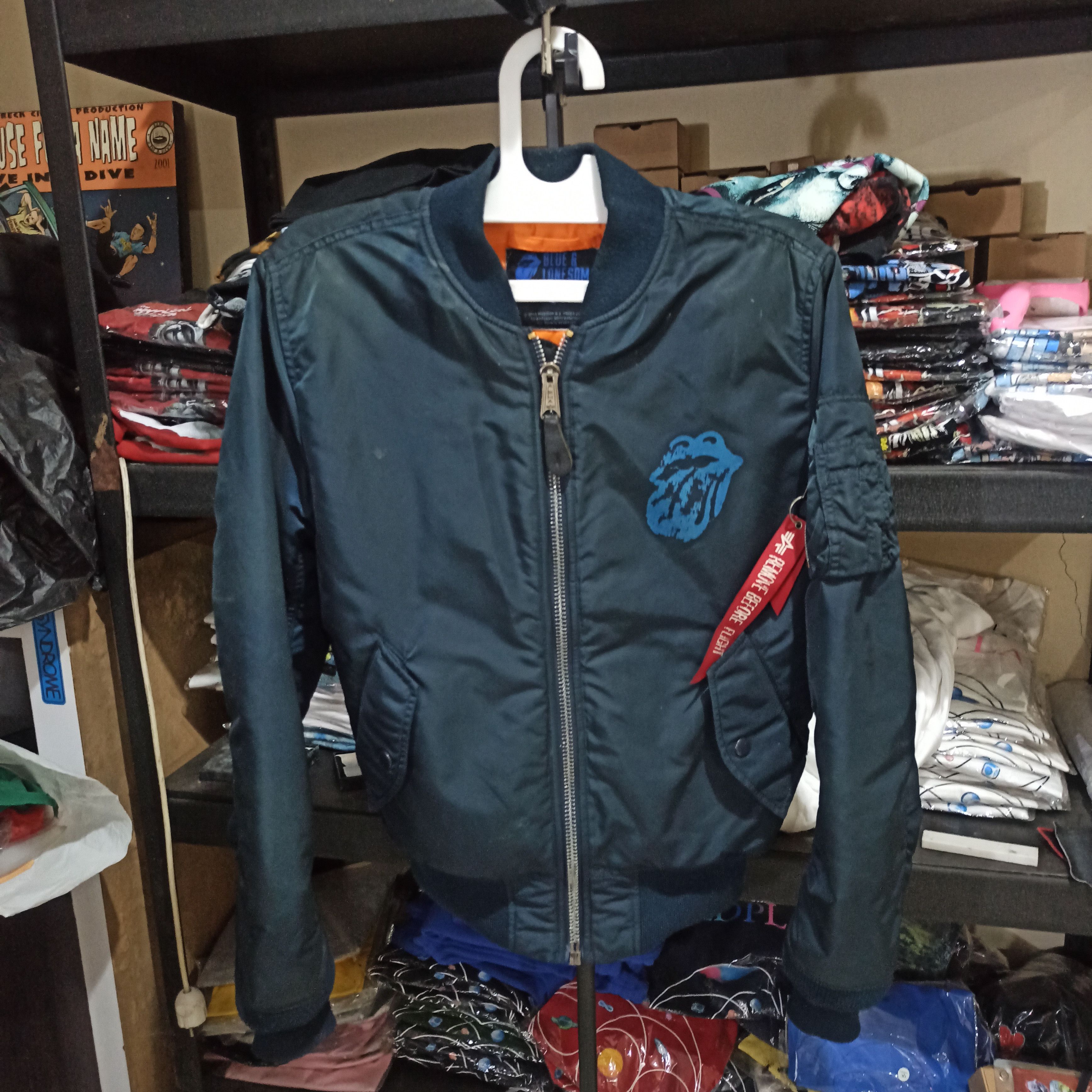 Alpha Industries × Band Tees Rolling Stones Alpha Industries Bomber MA-1 Bomber Jacket Size US S / EU 44-46 / 1 - 1 Thumbnail