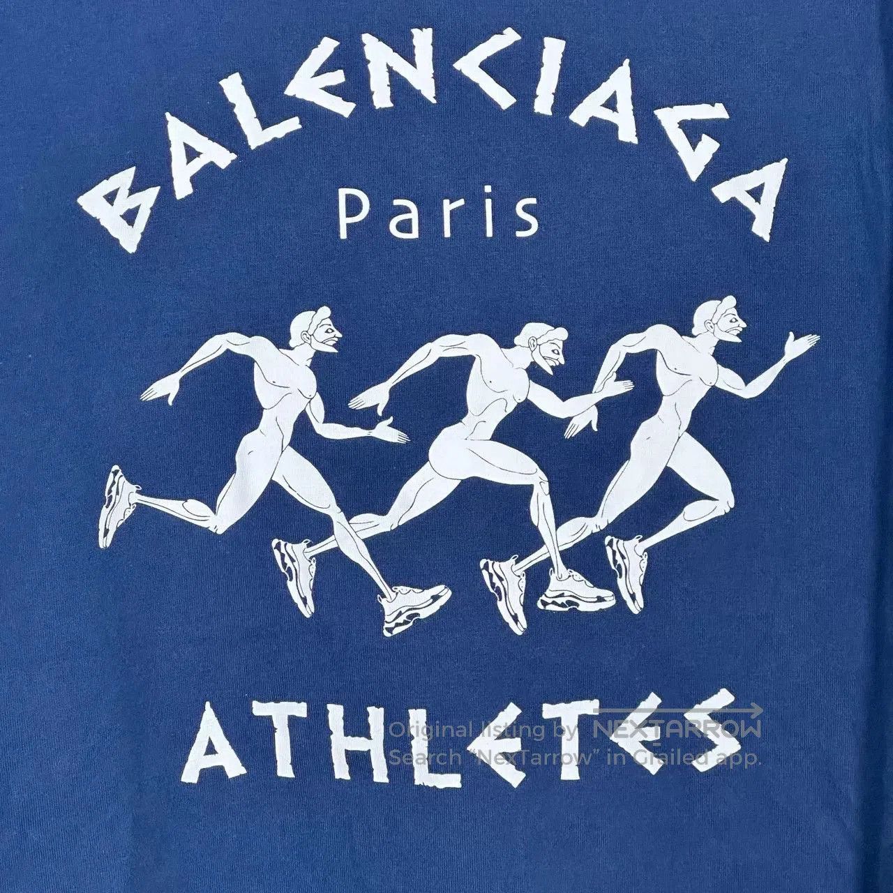 Balenciaga Balenciaga Blue Distressed Running Short Sleeve. Size US M / EU 48-50 / 2 - 5 Thumbnail