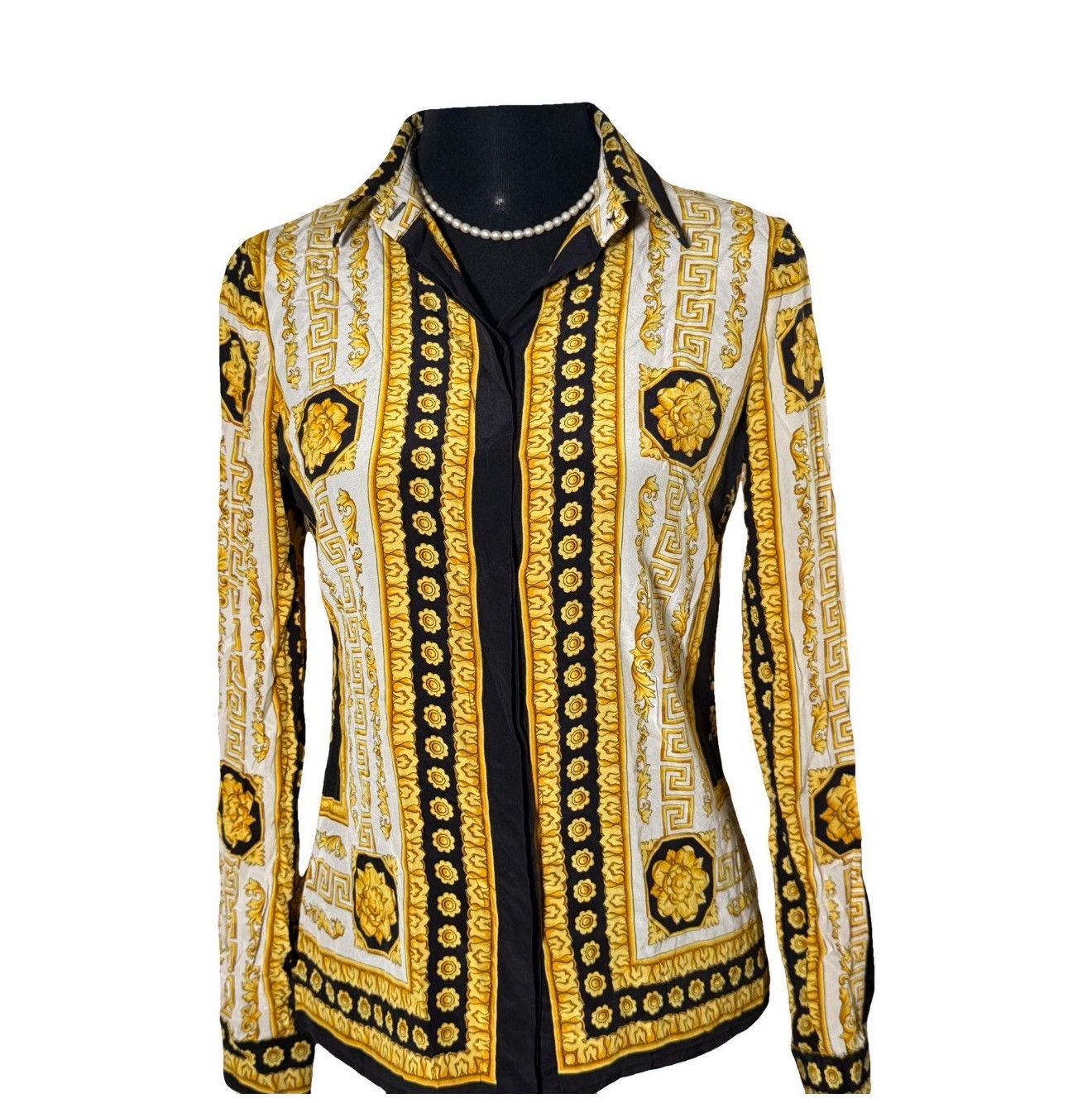 Versace Versace Silk Shirt Button Up Size S / US 4 / IT 40 - 1 Thumbnail