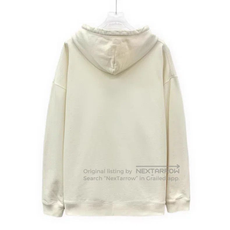 Loewe Loewe Beige logo embossed cotton hooded drawstring long-sl Size L / US 10 / IT 46 - 2 Thumbnail