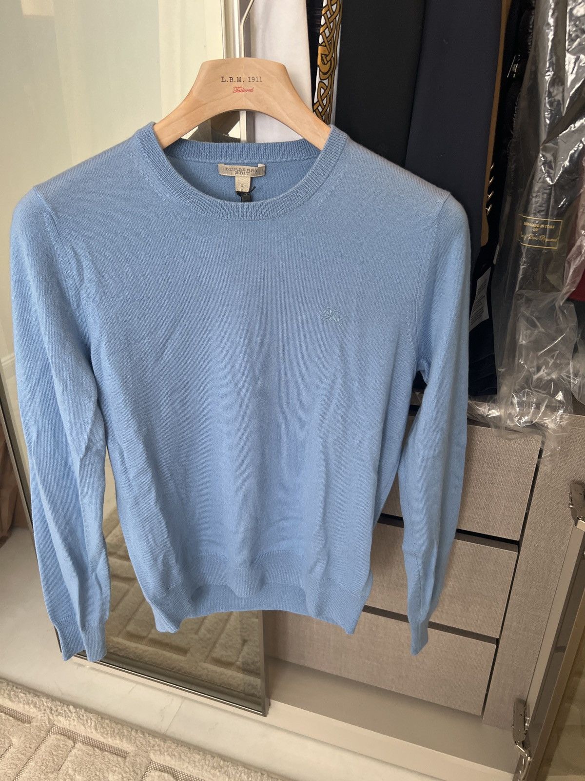 Image of Burberry Pullover in Blue, Men's (Size Small)