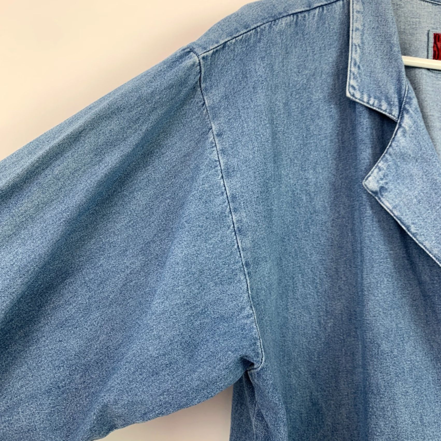 Denime VINTAGE Sun Belt Denim Oversized Denim Jacket Duster Coat Large 1990s Blue Grunge Coat Jacket Mens Size L / US 10 / IT 46 - 3 Thumbnail