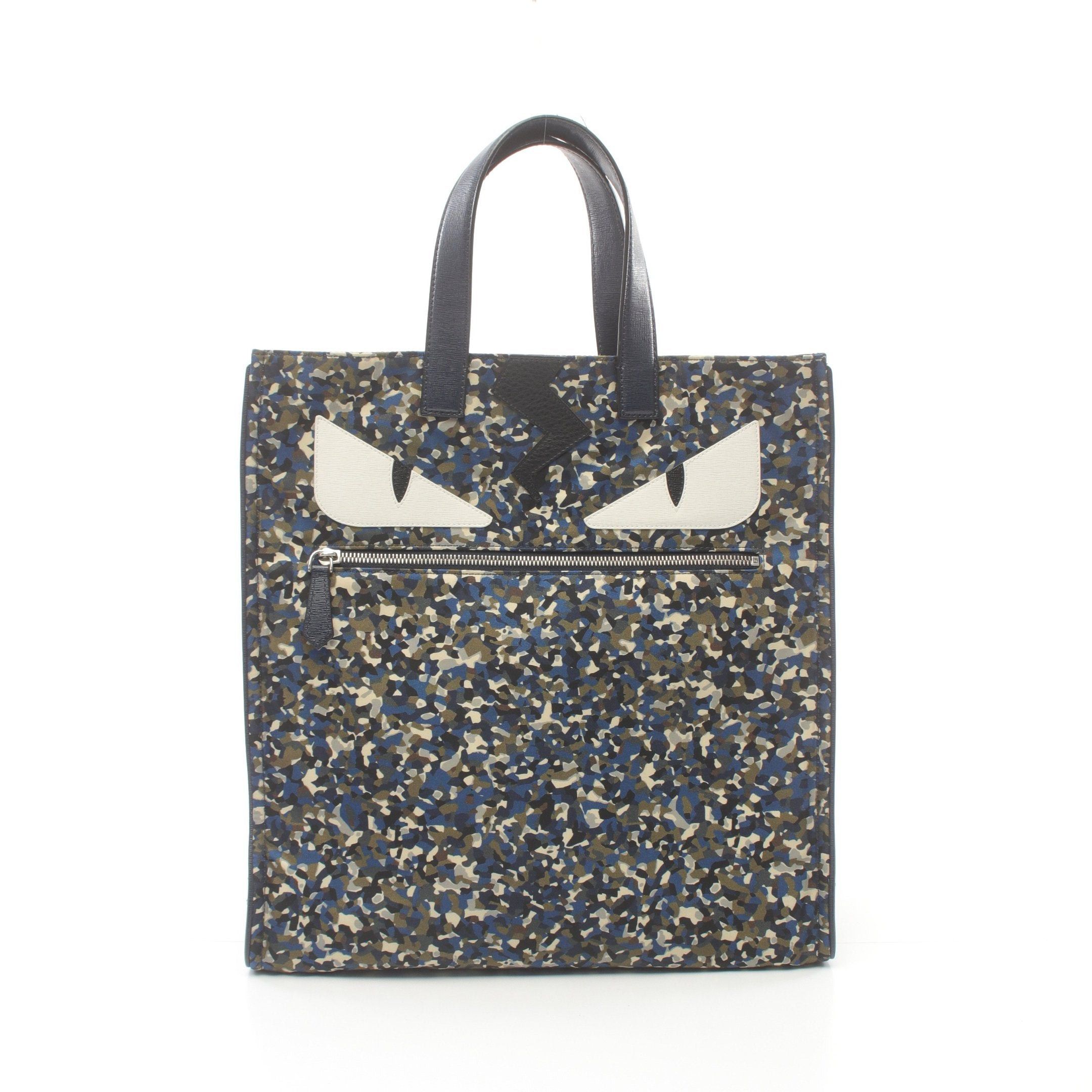 Fendi Fendi Bag Bugs Monster Handbag Tote Nylon Leather Navy Multicolor Size ONE SIZE - 1 Thumbnail