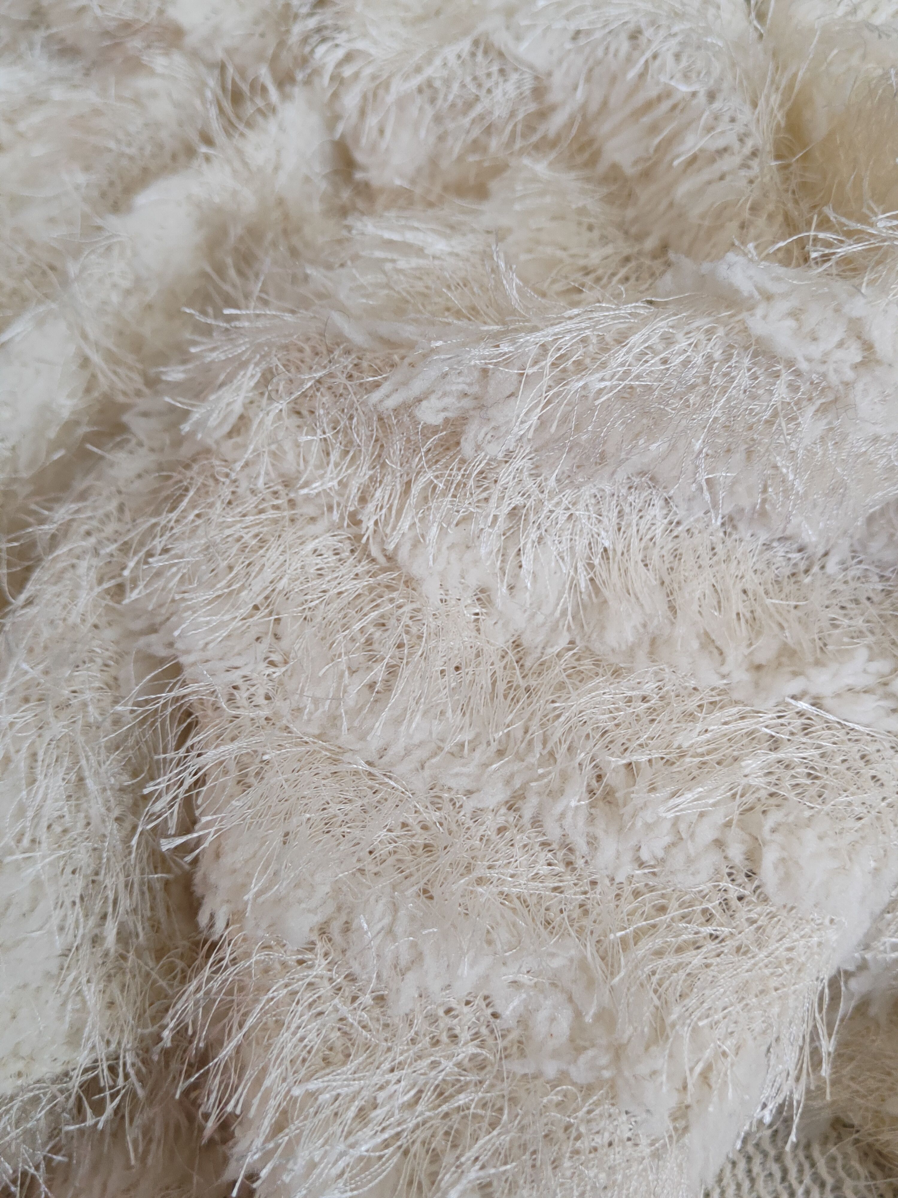 Homespun Knitwear Anzu Cream Shag Shaggy Fur Mohair Knitwear #S1887 Size M / US 6-8 / IT 42-44 - 10 Thumbnail