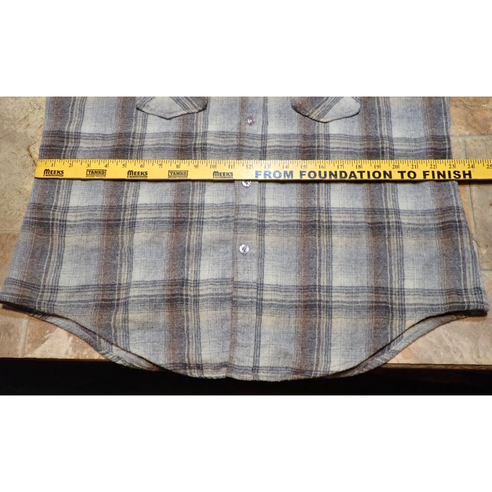 Vintage VINTAGE Ponderosa Shirt Mens L Shadow Plaid Wool Flannel Rugged Blue 80s Western Classic Best as MEN'S LARGE Size US L / EU 52-54 / 3 - 6 Thumbnail