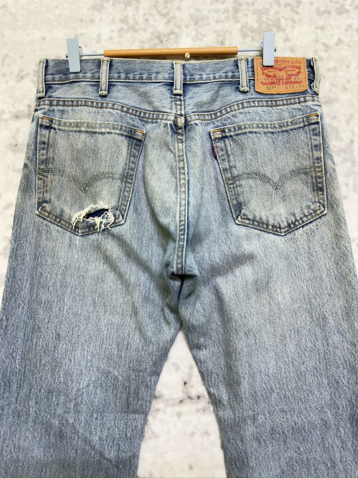 Levi's Vintage Levi's 517 Flared Bootcut Mud Wash Distressed Jeans Size US 33 - 9 Thumbnail