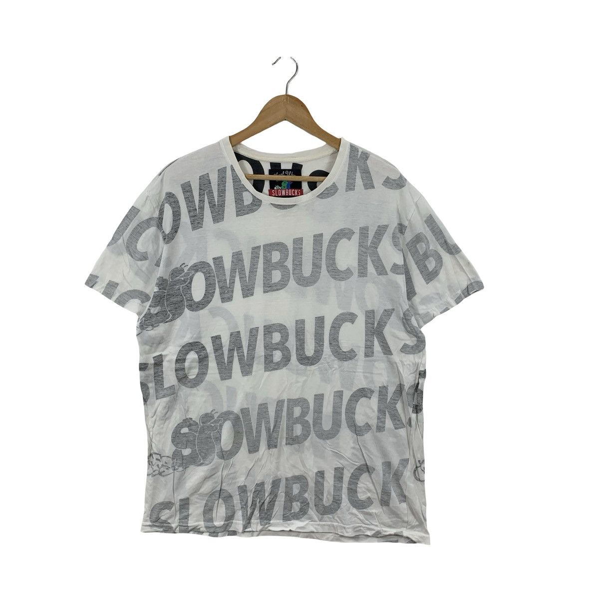 Vintage Vintage Y2K SLOWBUCKS STREETWEAR Over Print Tee Shirt Top Size XL / US 12-14 / IT 48-50 - 1 Thumbnail