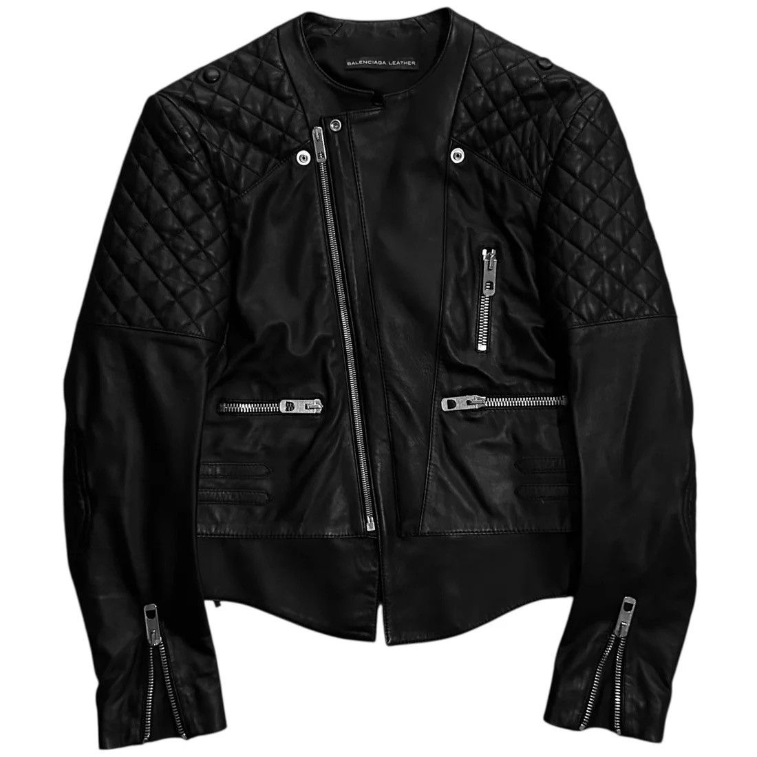 Balenciaga Balenciaga Quilted Bondage Lace Leather Jacket - AW12 Size US M / EU 48-50 / 2 - 9 Thumbnail