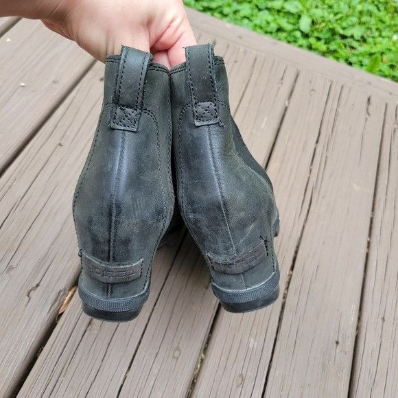 SOREL Sorel Joan Of Arctic Wedge II Distressed Black Leather Chels Size US 8 / IT 38 - 6 Thumbnail