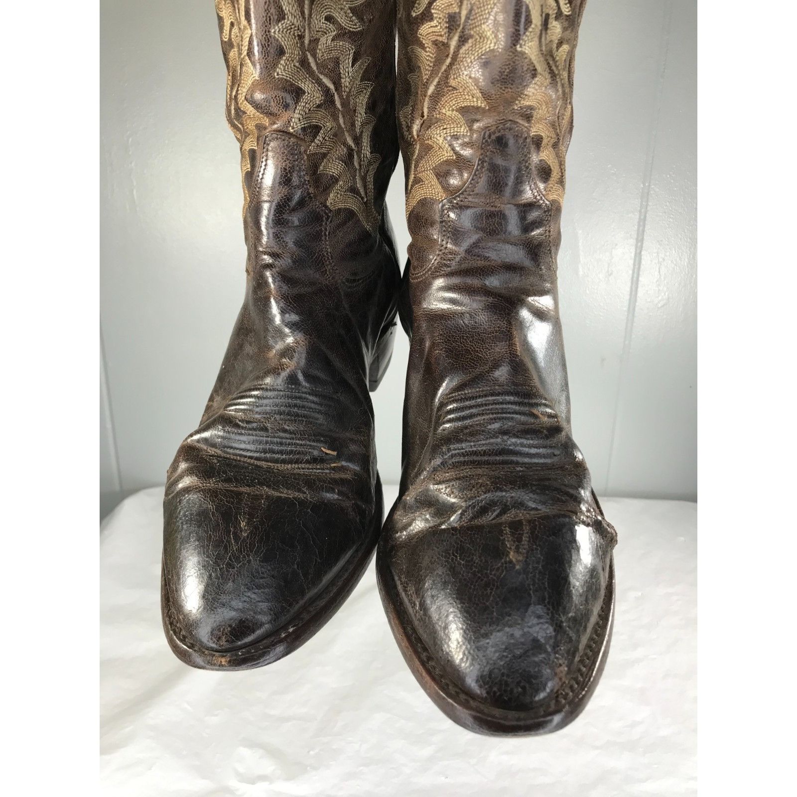 Tony Lama Tony Lama 6978 Chocolate Saigets Goatskin Leather Western Co Size US 10 / EU 43 - 5 Thumbnail