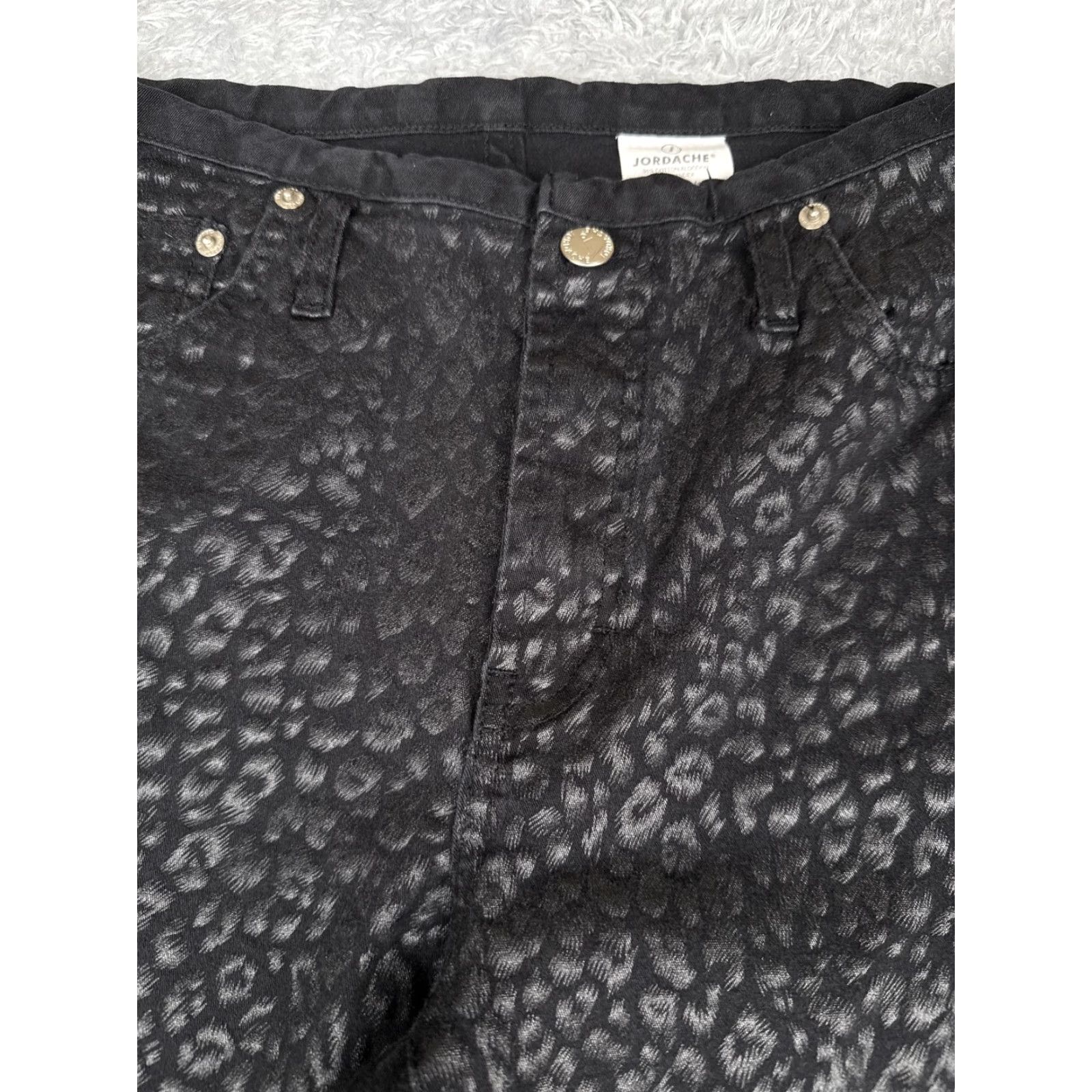 Jordache VINTAGE Jordache Jeans Women Bootcut Black Leopard Print Denim 28x30 90s Size 32" / US 10 / IT 46 - 5 Thumbnail