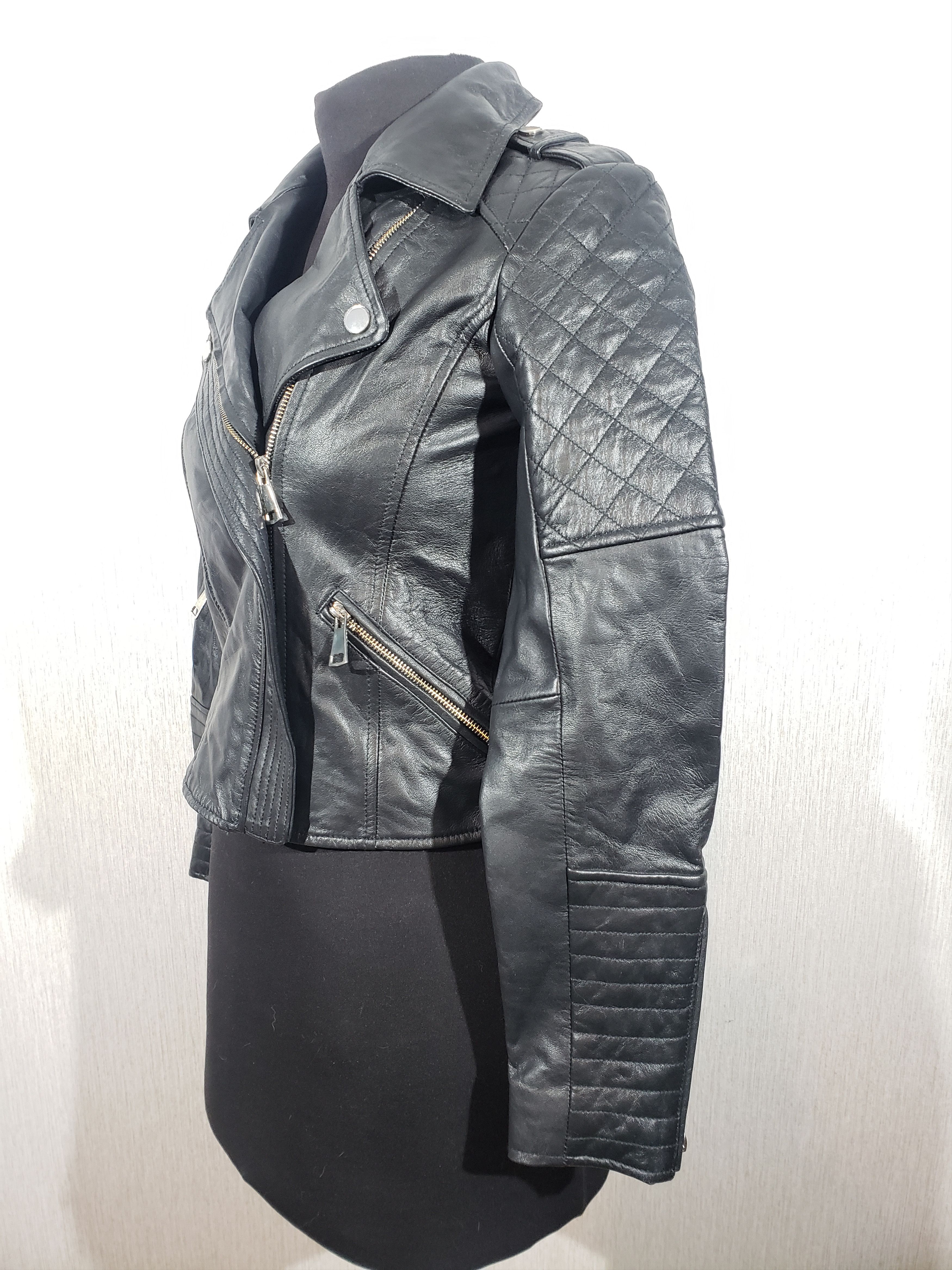 River Island Biker black women's leather jacket. Size S / US 4 / IT 40 - 2 Thumbnail