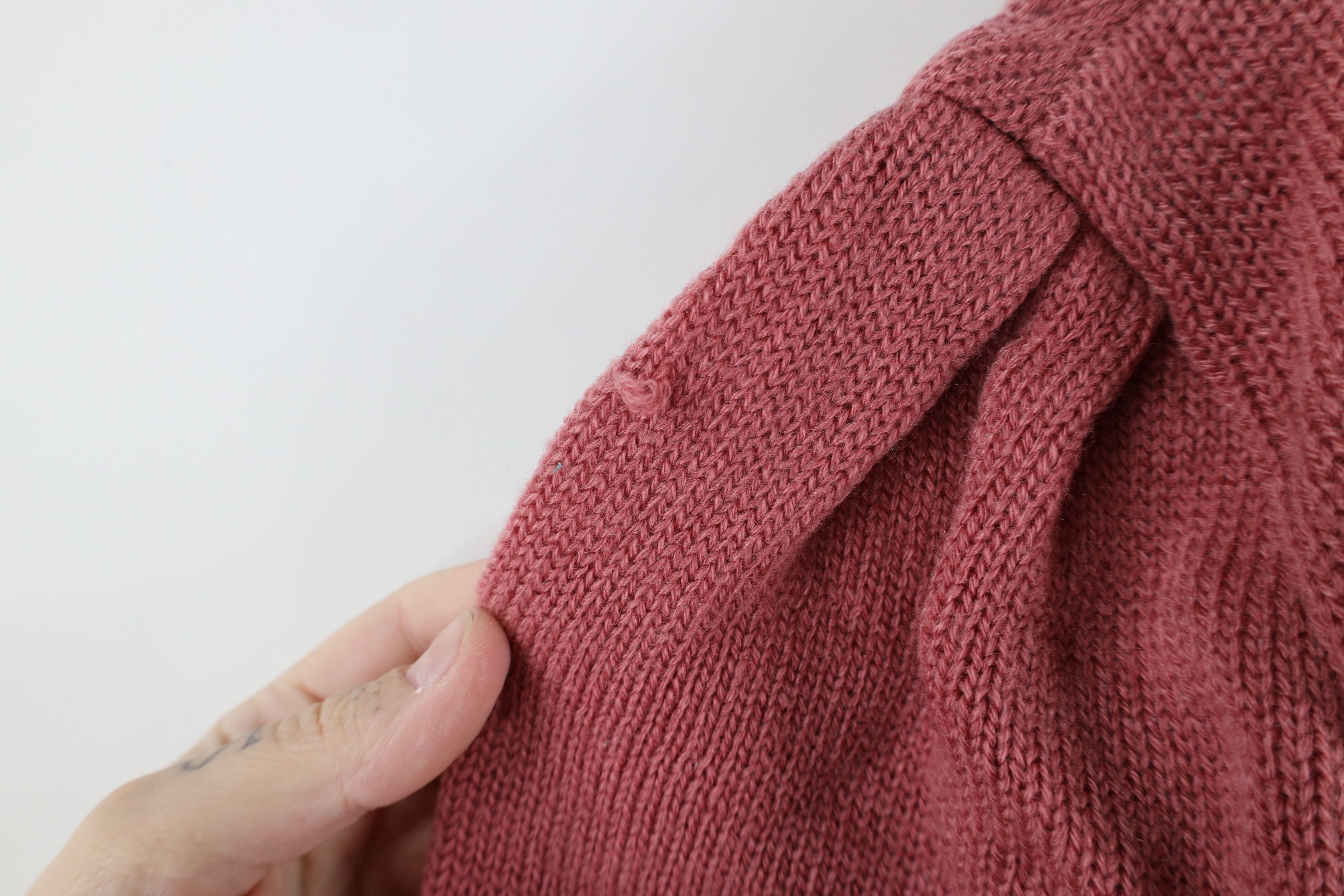 Vintage Vintage 80s 90s Mid Mod Puff Sleeve Beaded Knit Sweater Pink Size L / US 10 / IT 46 - 9 Thumbnail