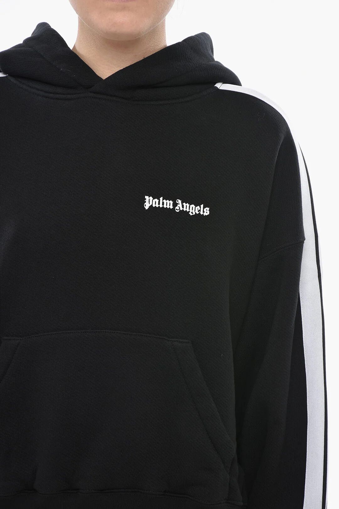 Palm Angels og1mm0326 Brushed Cotton Hoodie in Black Size S / US 4 / IT 40 - 3 Thumbnail