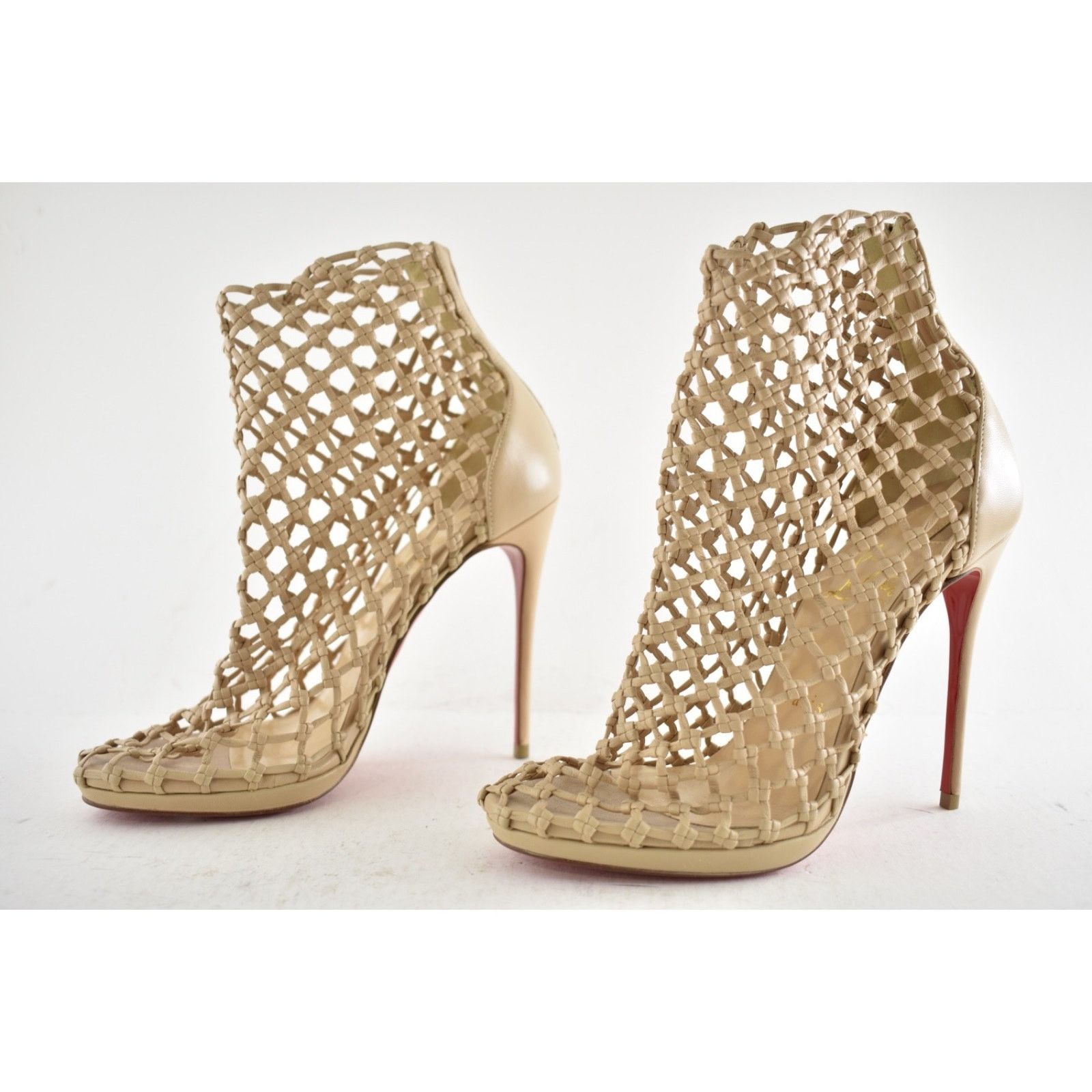 Christian Louboutin Christian Louboutin Porligat 120 Nu Nude Beige Caged Boot Size US 7 / IT 37 - 11 Thumbnail