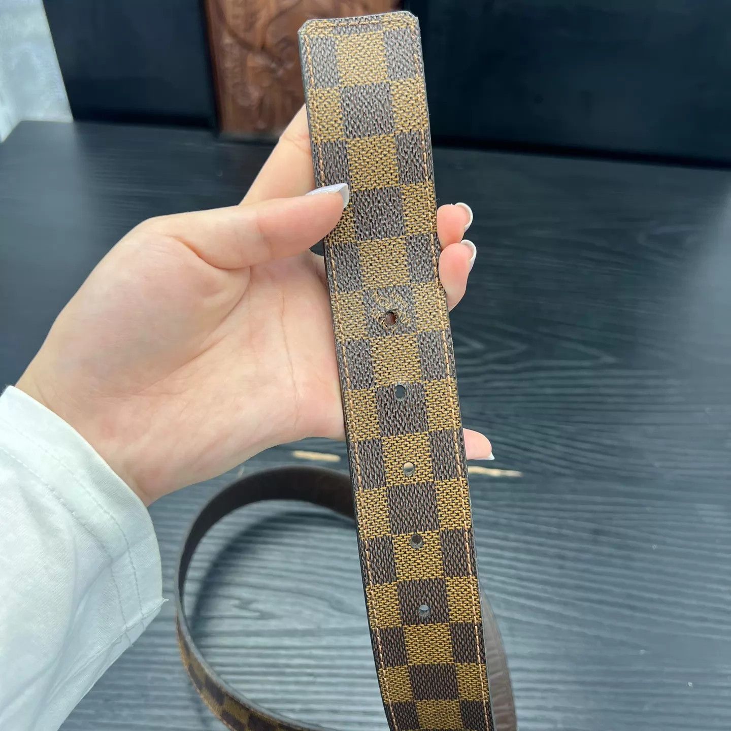 Louis Vuitton LV Brown Damier Belt 85cm Size ONE SIZE - 7 Thumbnail