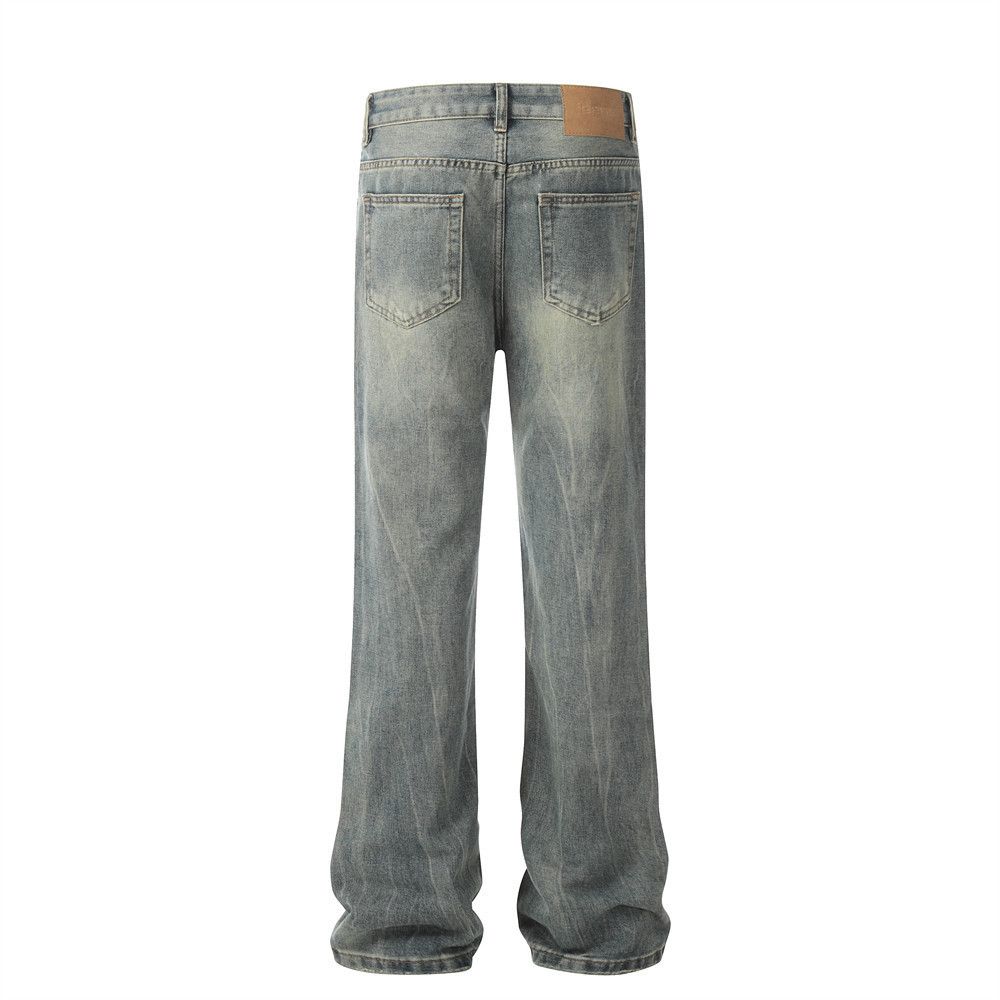 Japanese Brand × Vintage Retro washed casual simple loose straight distressed jeans Size US 32 / EU 48 - 3 Thumbnail