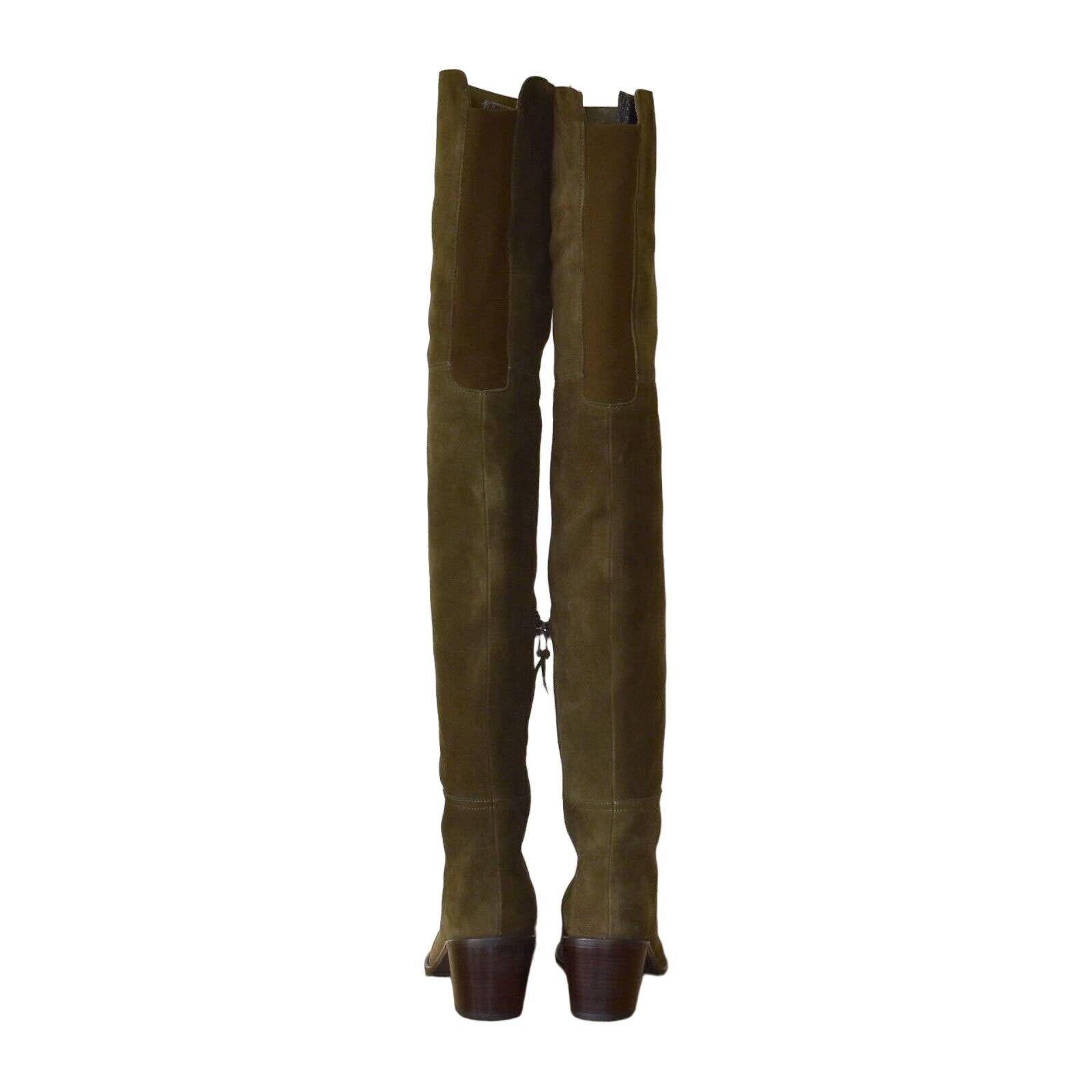 Stuart Weitzman NIB STUART WEITZMAN Hitest Olive Suede Over The Knee Boots 8 Size US 8 / IT 38 - 7 Thumbnail