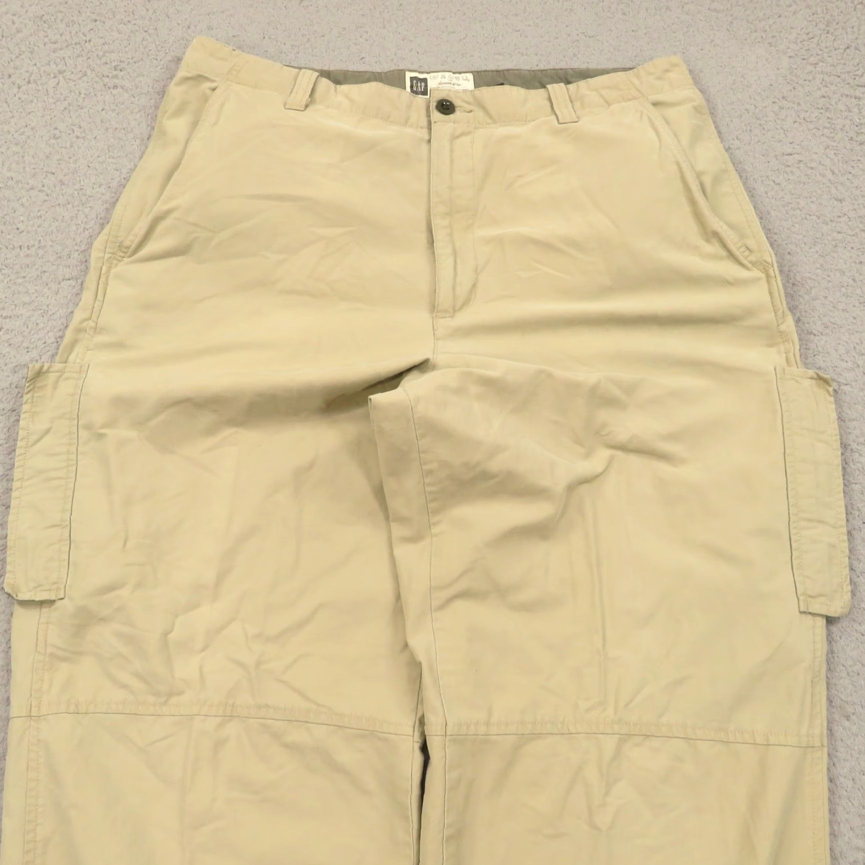 Gap VINTAGE Gap Baggy Cargo Pants Men 35x30 Wide-Leg 10" Leg Opening Cargo Pocket 5-Pocket Military Grunge 90s VTG Mens Size US 35 - 7 Thumbnail