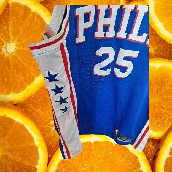 Nike Nike Philadelphia 76ers Jersey NBA Simmons #25 Blue Basketba Size ONE SIZE - 5 Thumbnail
