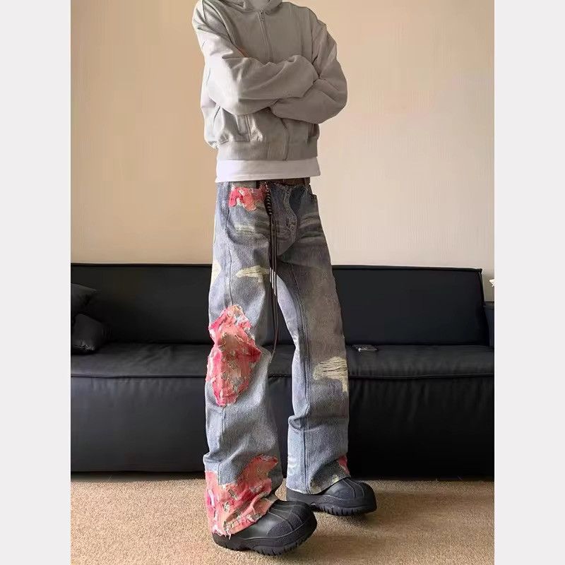 Jean Kitajima x Hori Patchwork Embroidery Baggy Denim Jeans Size US 27 - 4 Thumbnail