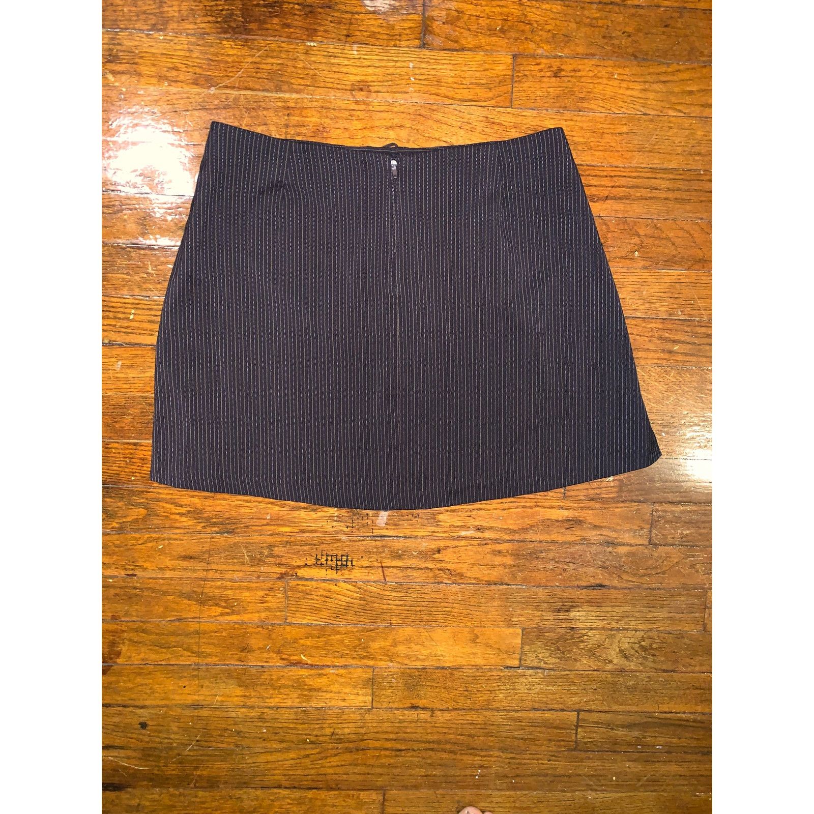 Other × Vintage Exact Change Brown Pinstripe Mini Skirt Size 13 Lace Up Size XL / US 12-14 / IT 48-50 - 6 Thumbnail